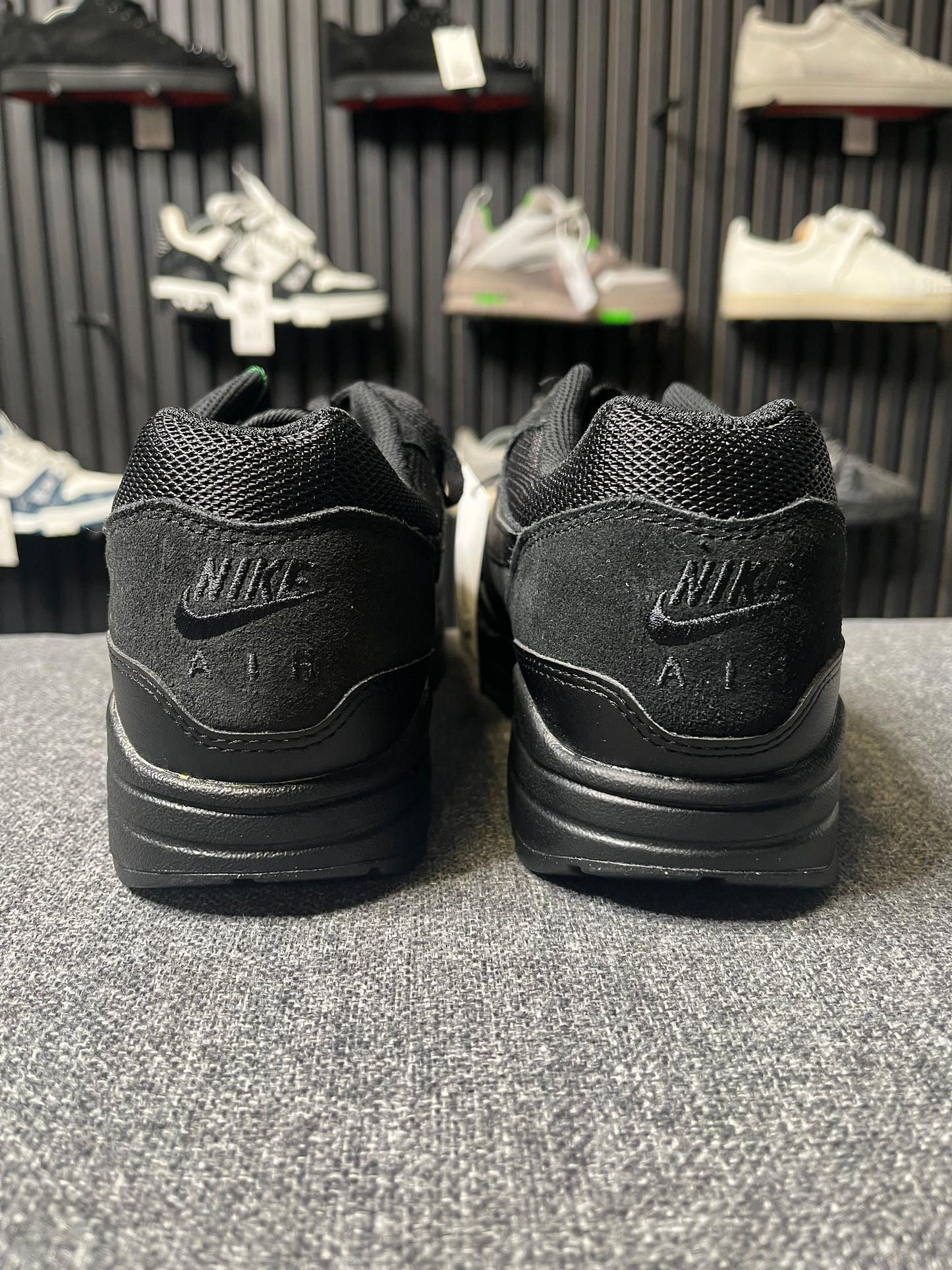 Air Max 1 Essential Triple Black UK 9 3497