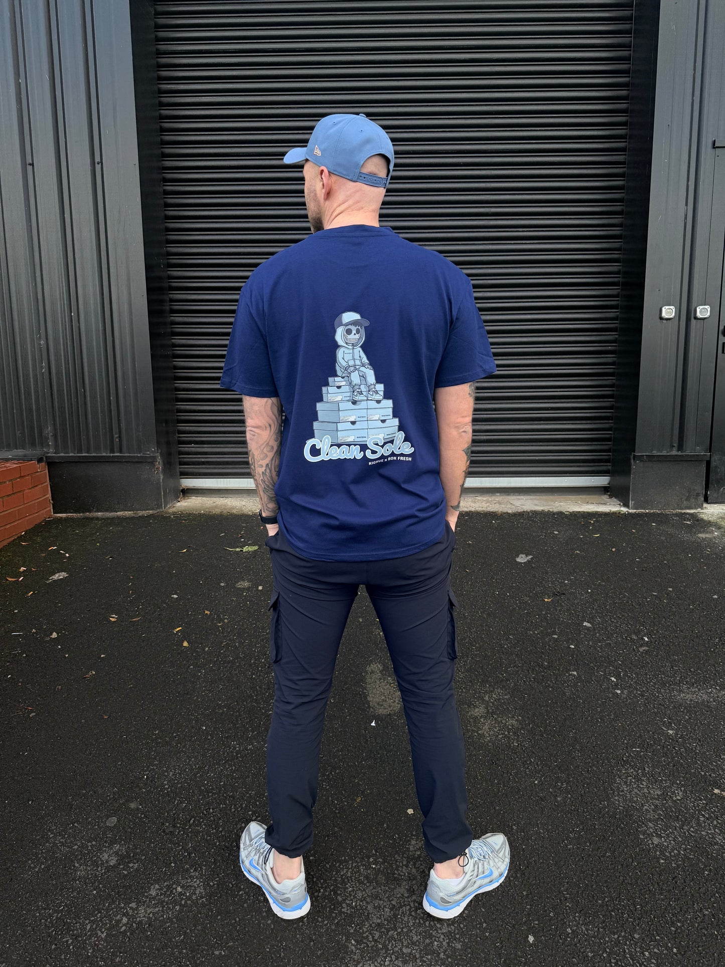 Stacked Tee Dark Blue Kighve x Box Fresh