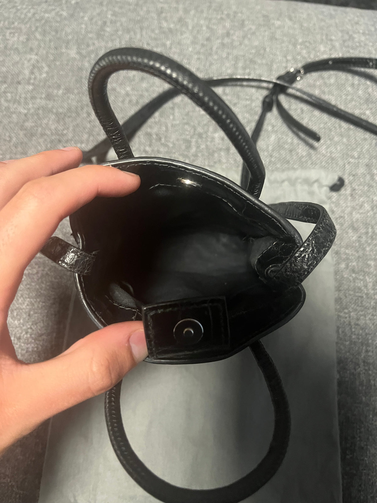 Balenciaga Leather Croc Bag 3707