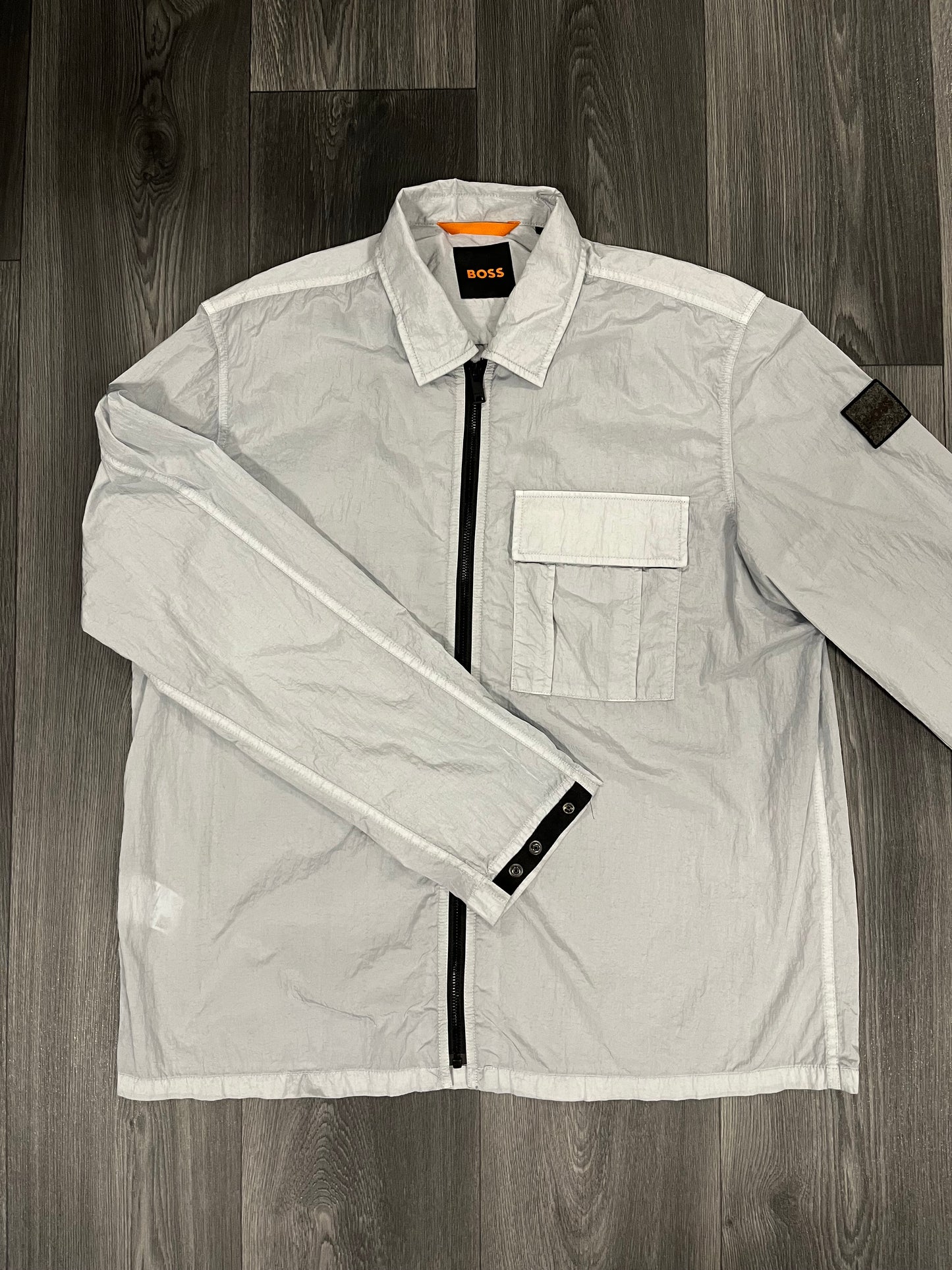 Hugo Boss Loom Zip Overshirt Blue Medium 3672
