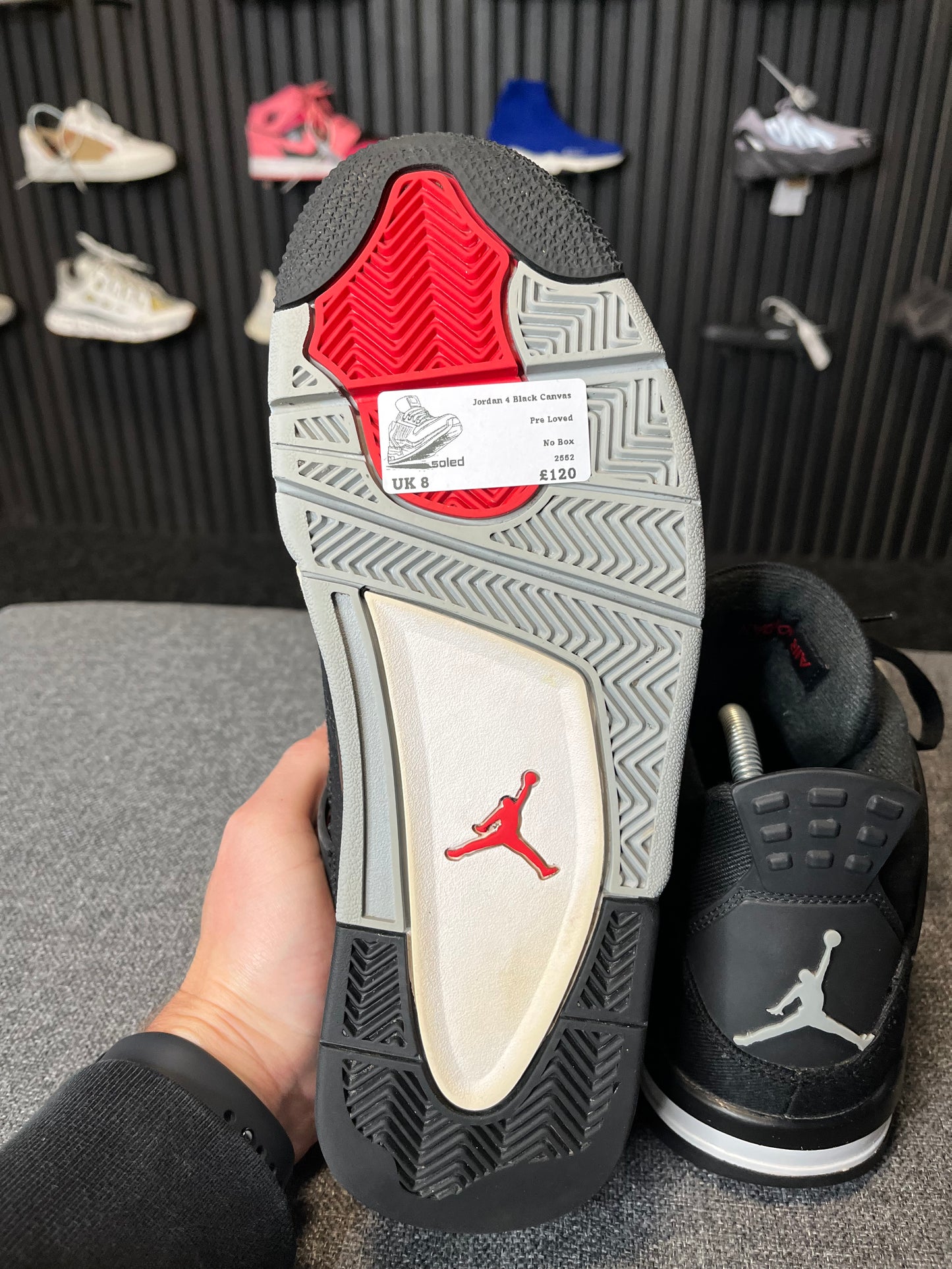 Jordan 4 Retro Black Canvas UK 8 2552
