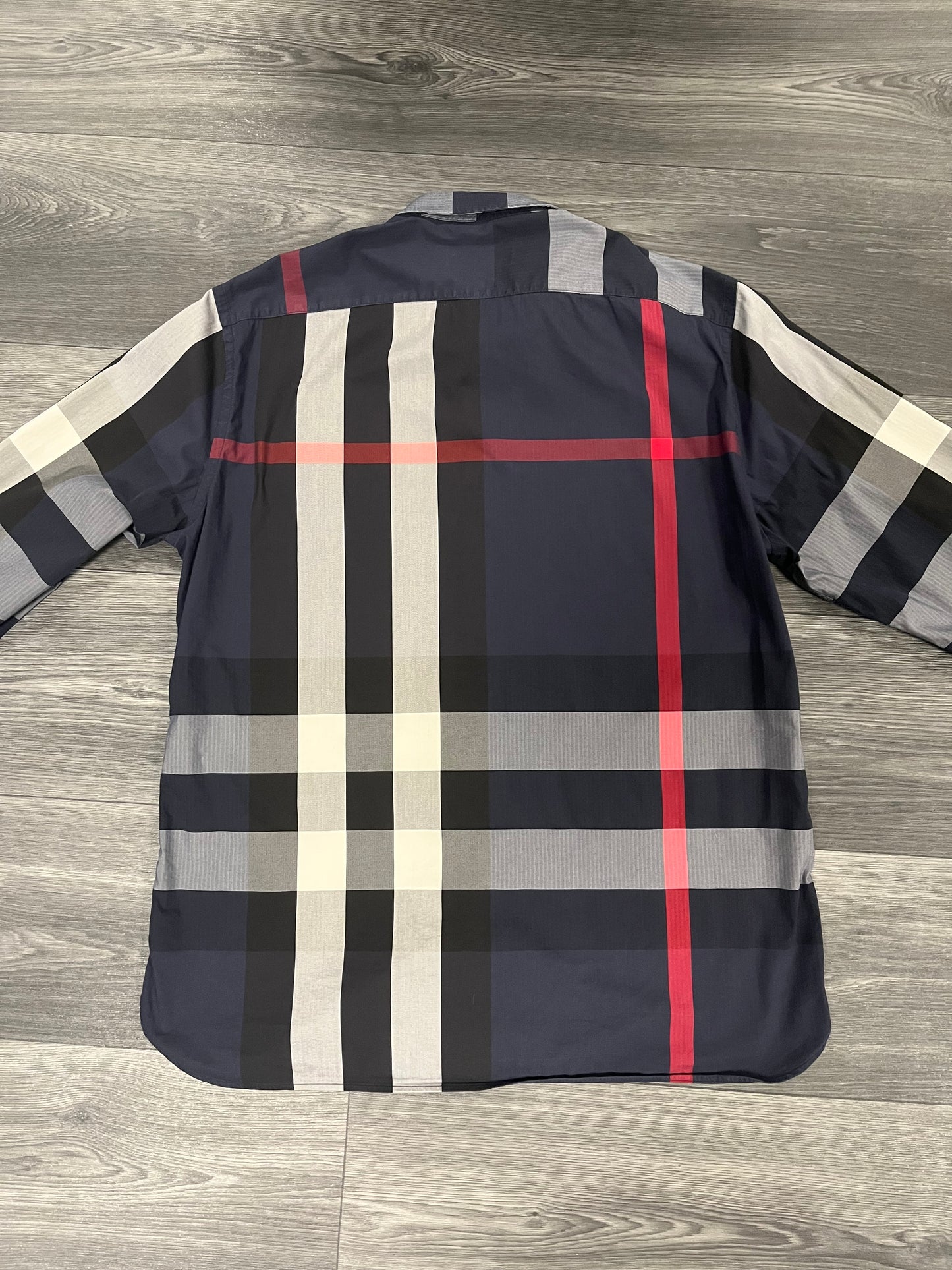 Burberry Navy Check Shirt XL 3567