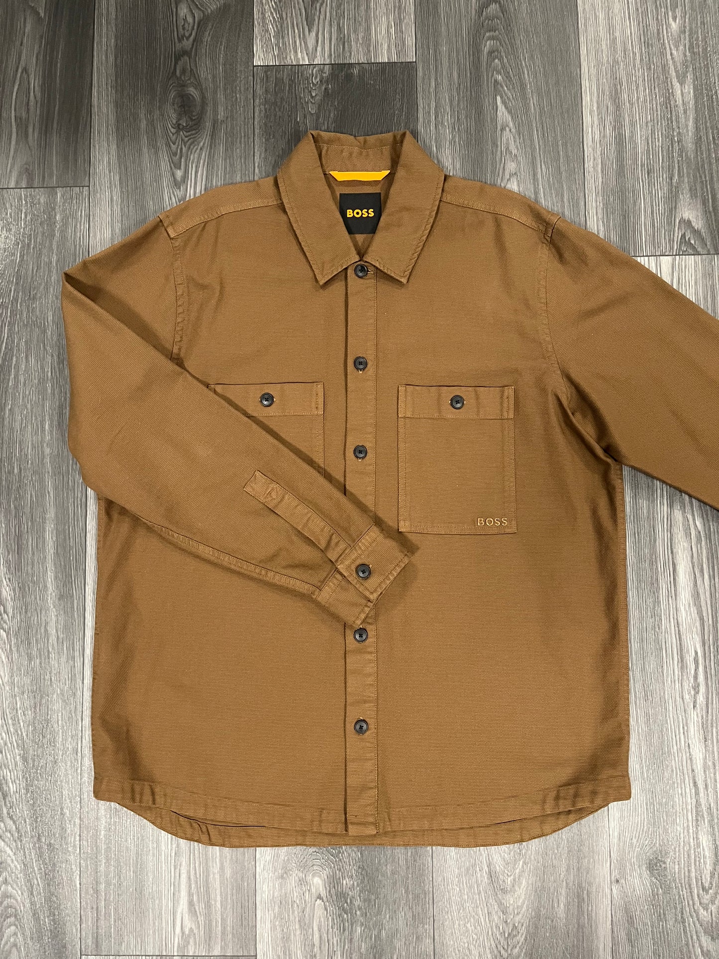 Hugo Boss Cotton Overshirt Brown Large 3670