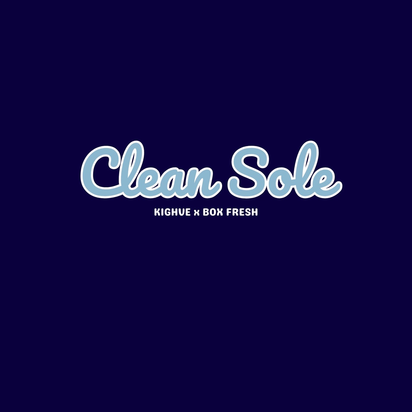 Clean Sole Script Tee Dark Blue Kighve x Box Fresh