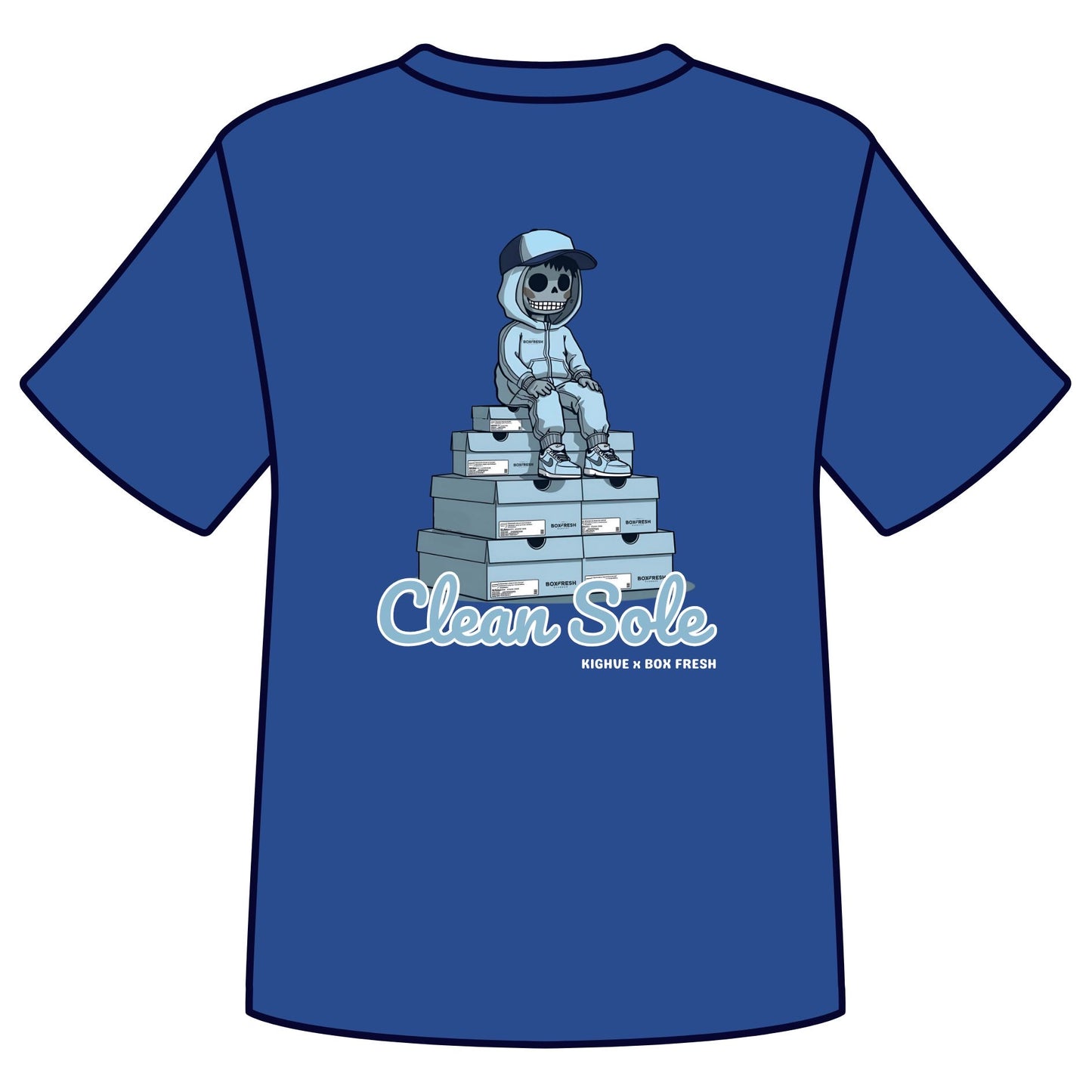 Stacked Tee Dark Blue Kighve x Box Fresh