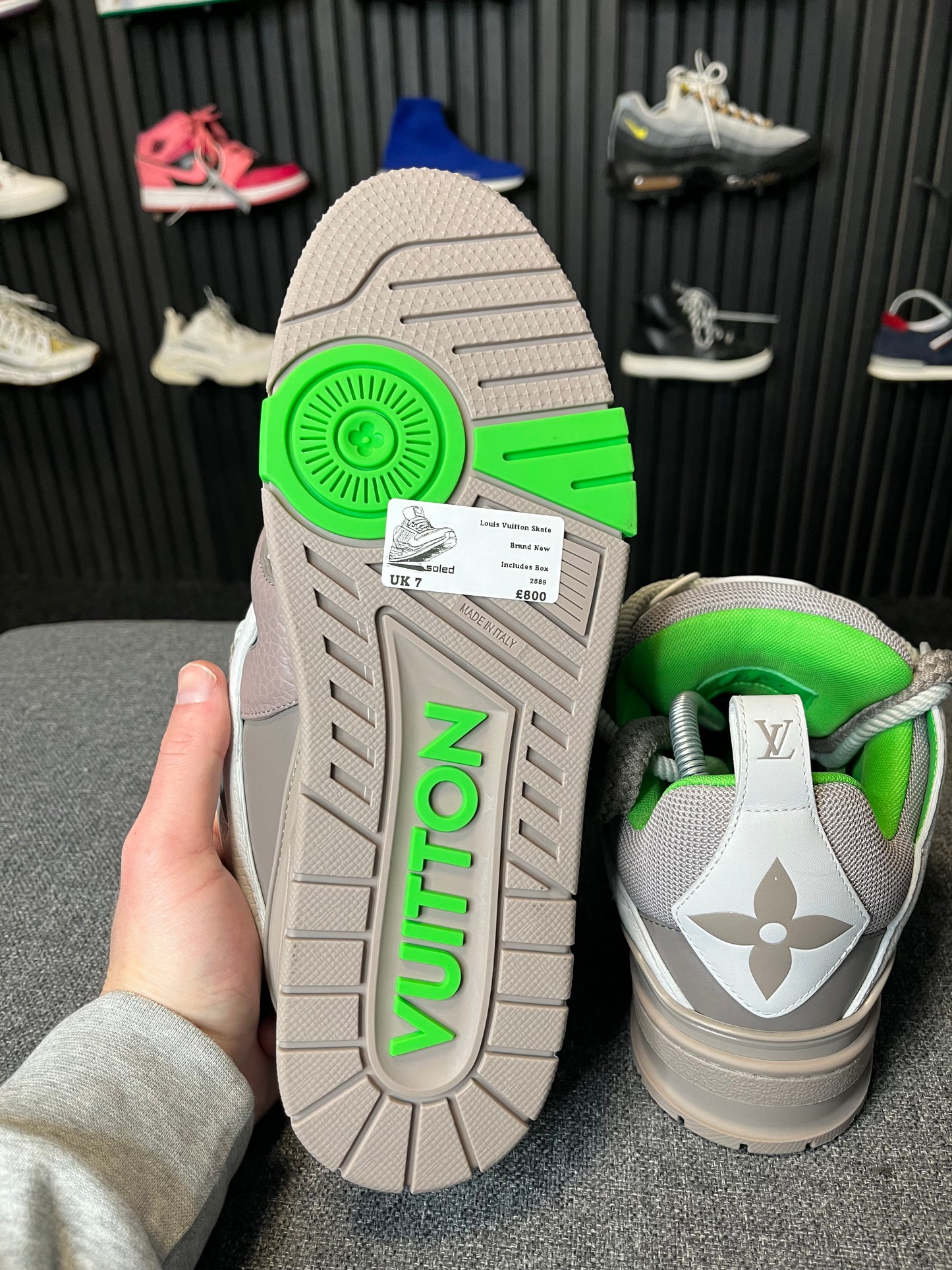 Louis Vuitton Skate Sneaker Grey Green UK7 2589