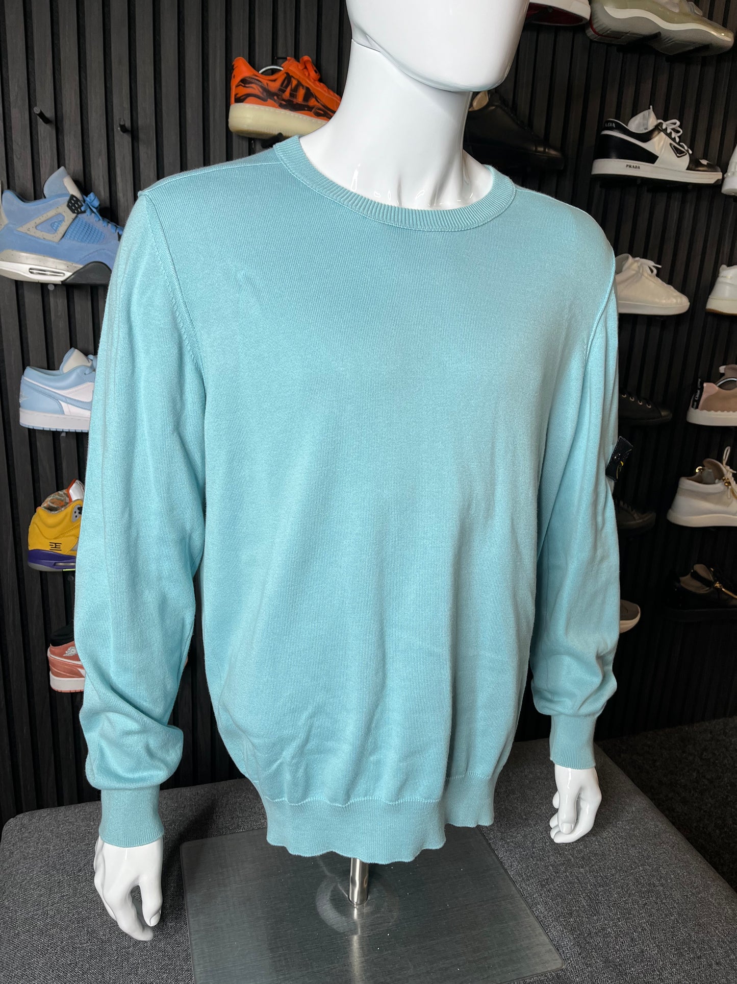Stone Island Soft Cotton Crew Neck Jumper Blue - XL