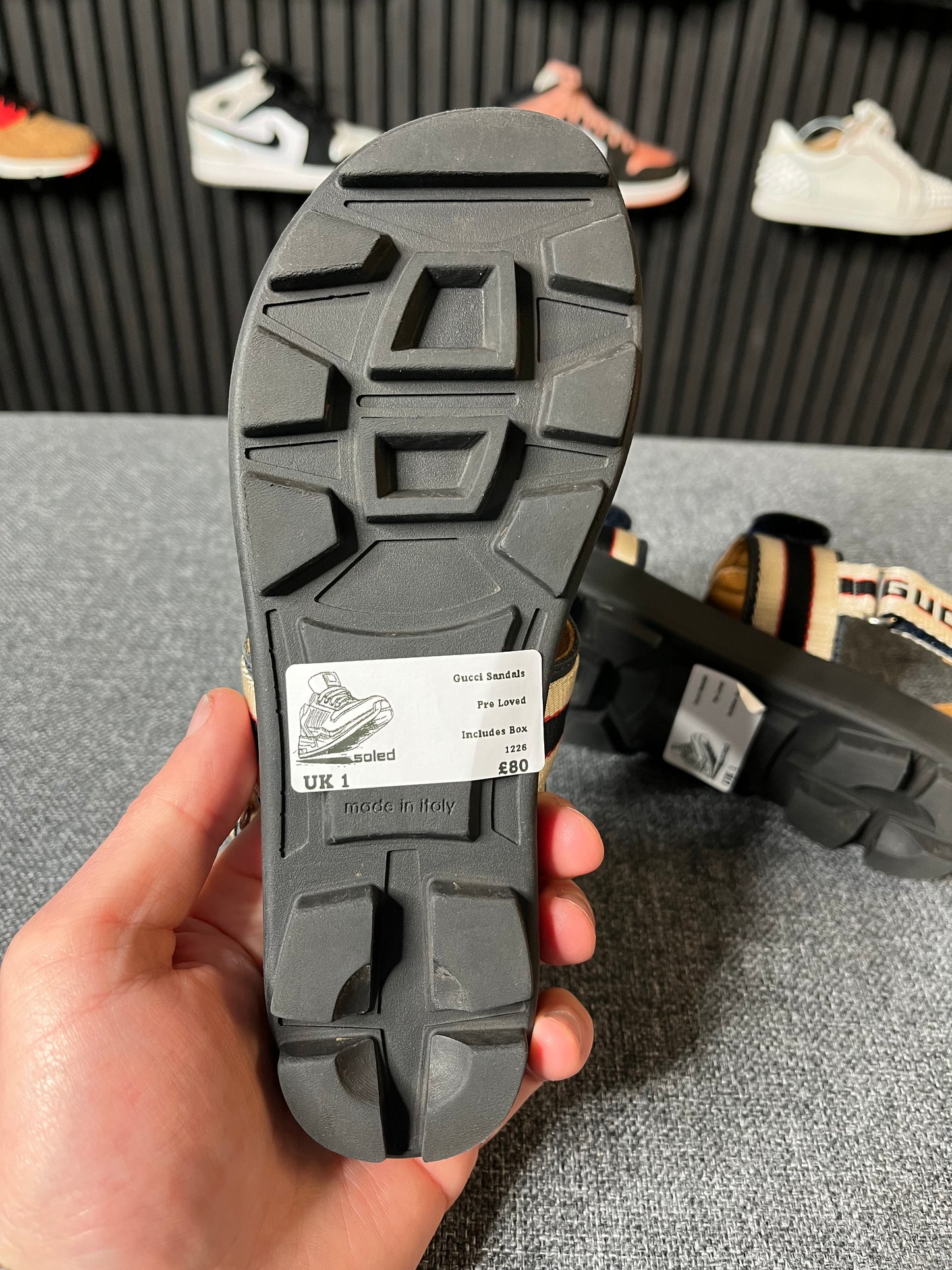 Gucci Strip Logo Sandals