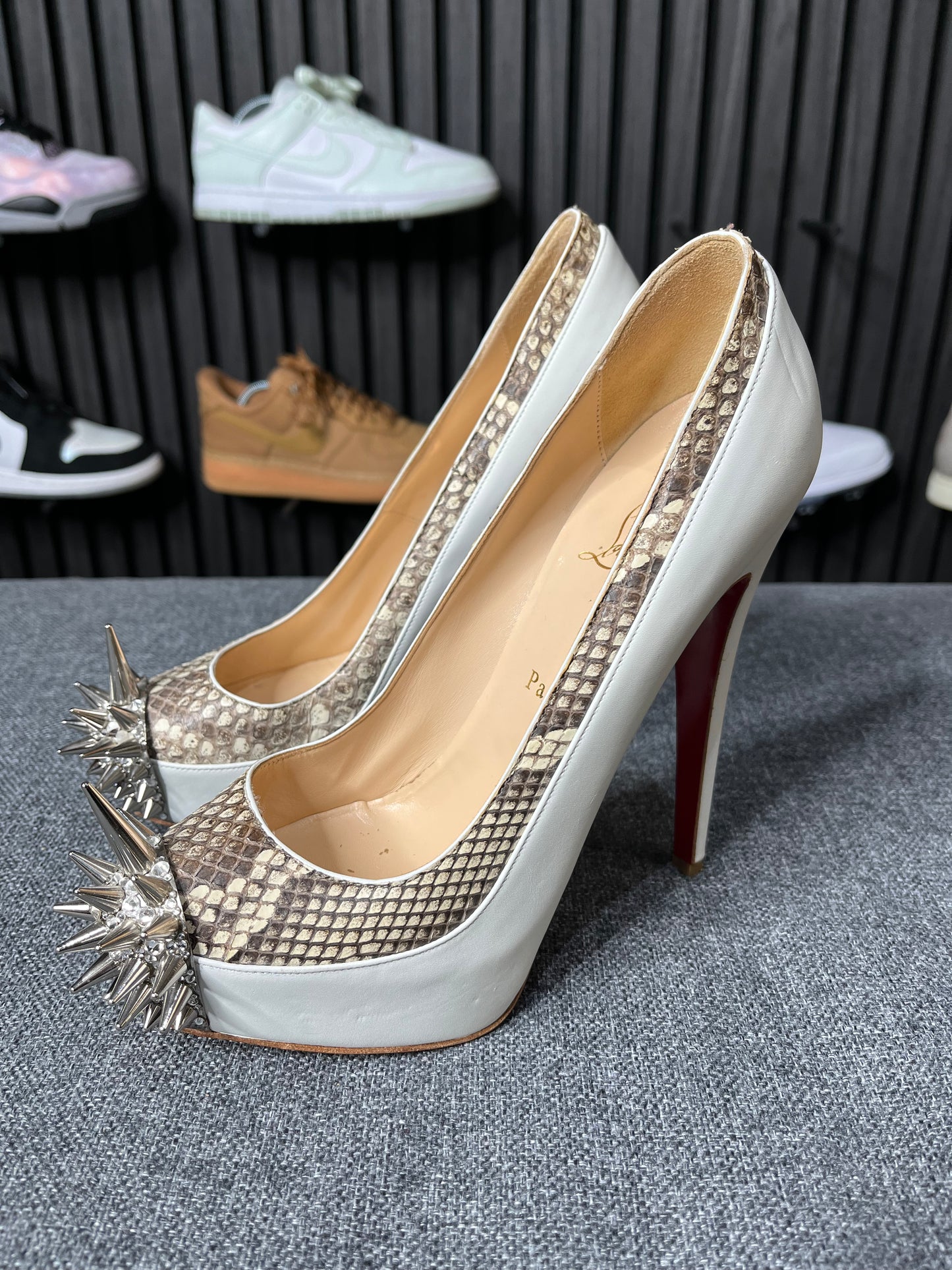 Christian Louboutin Platform Snakeskin White UK5 EU38