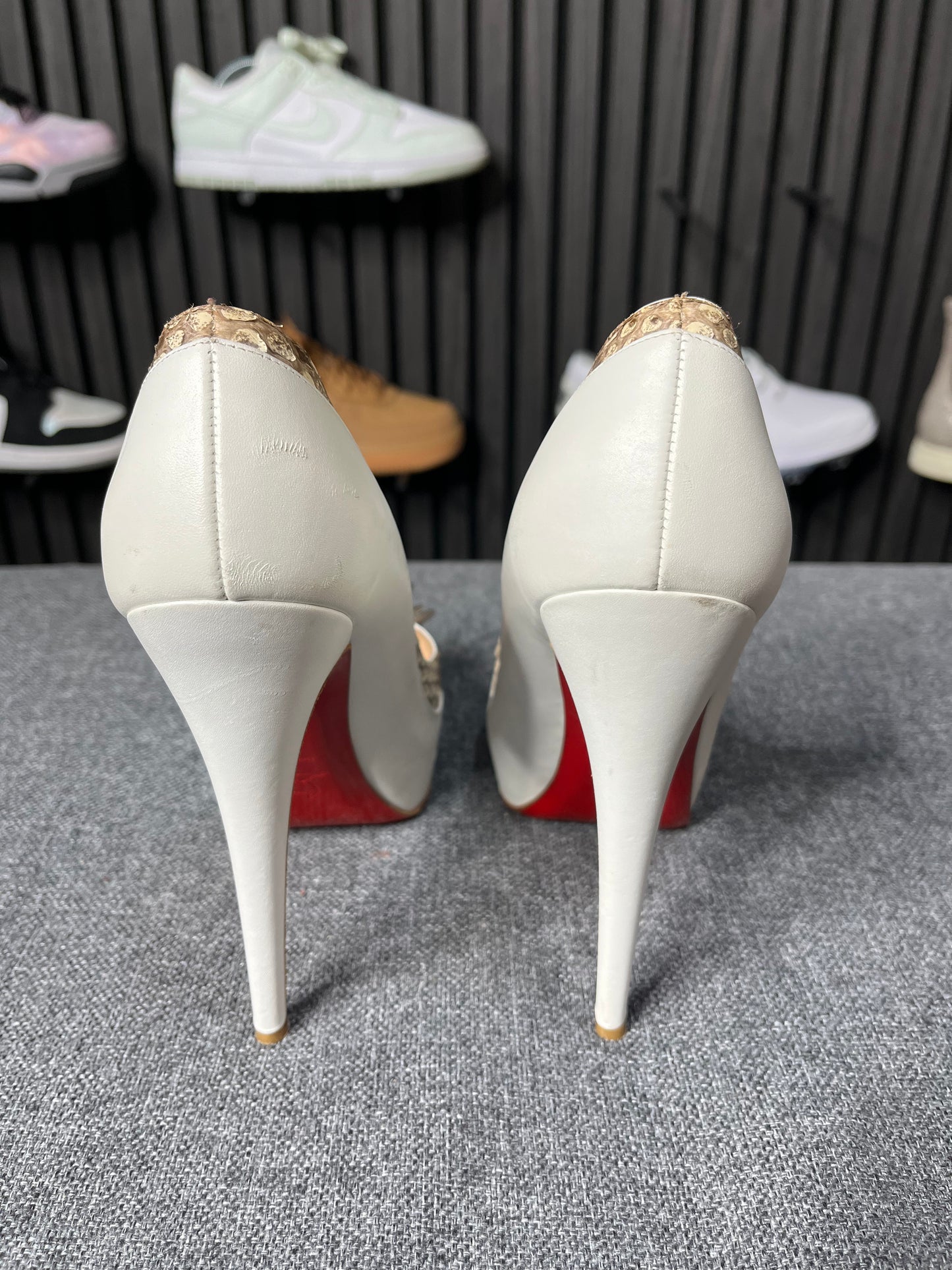 Christian Louboutin Platform Snakeskin White UK5 EU38
