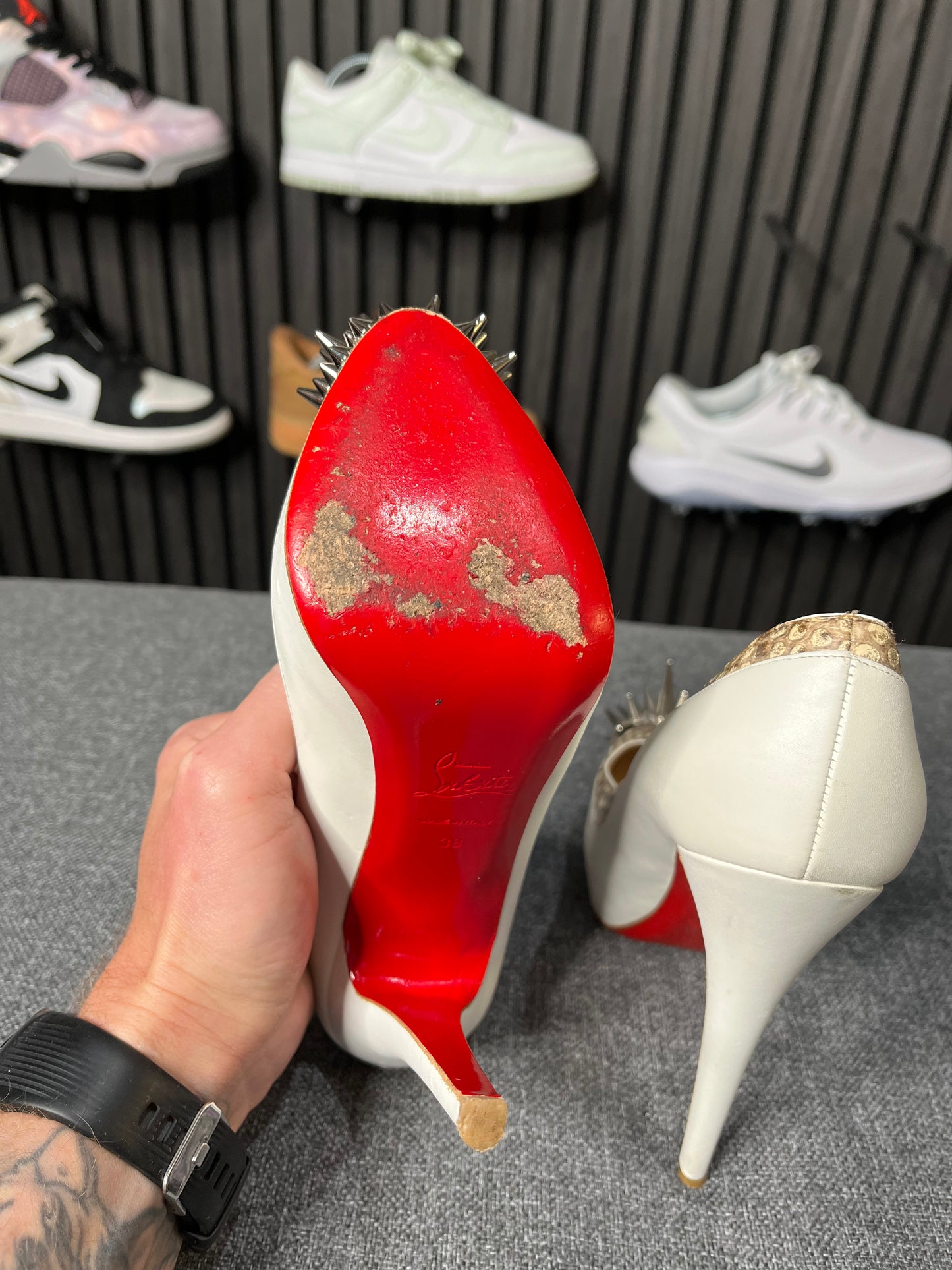 Christian Louboutin Platform Snakeskin White UK5 EU38