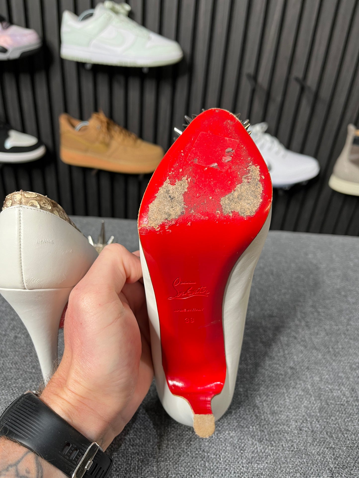 Christian Louboutin Platform Snakeskin White UK5 EU38