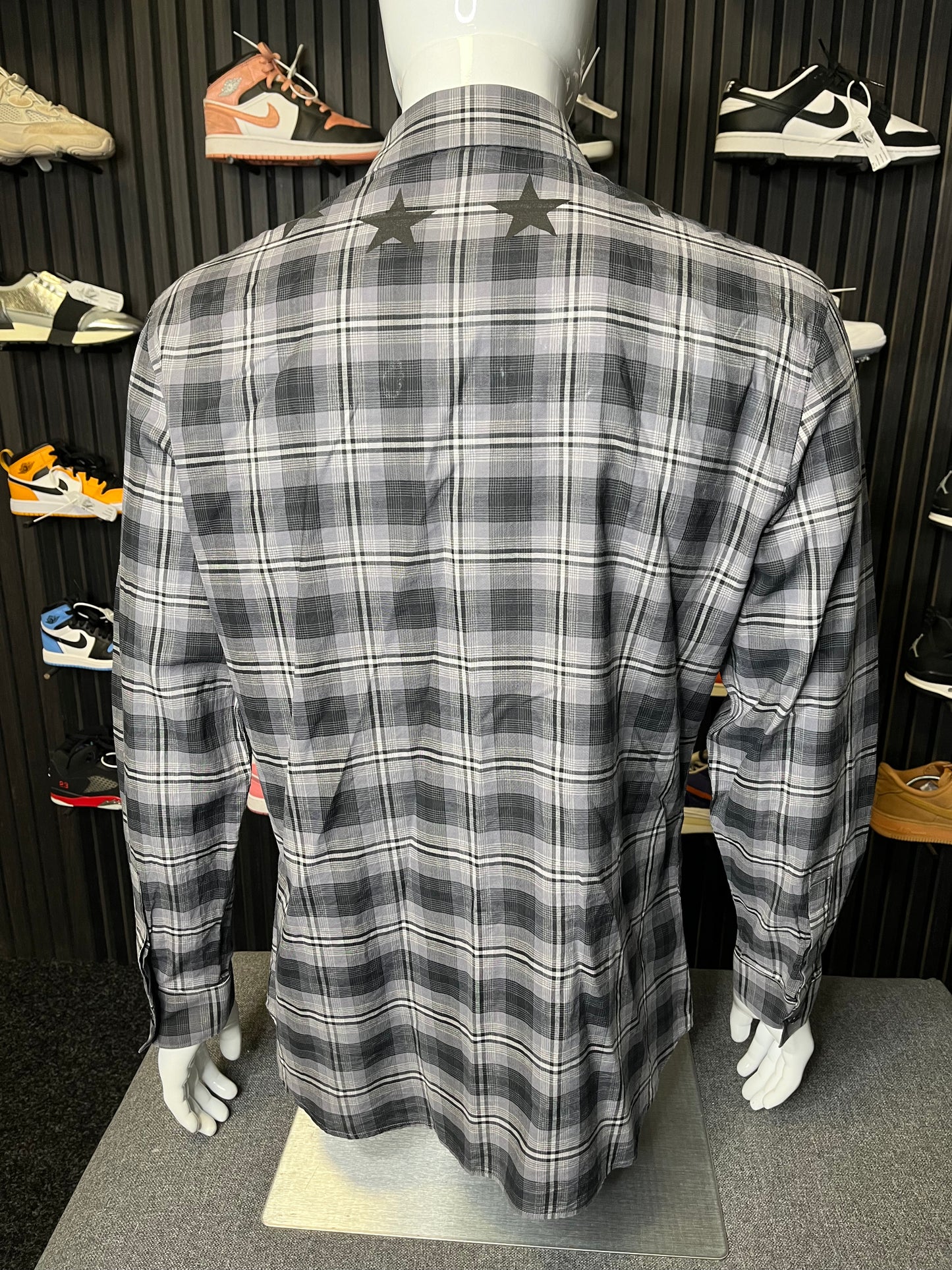 Givenchy Star Check Shirt Grey Medium 1647