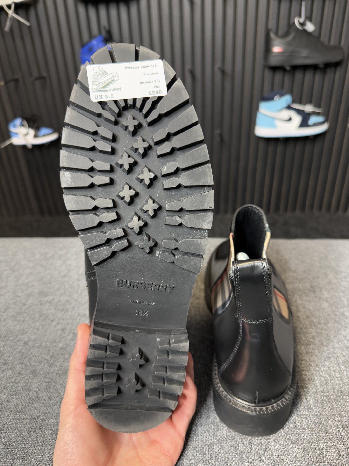 Burberry Ankle Boot Black UK5.5 EU38.5 1987