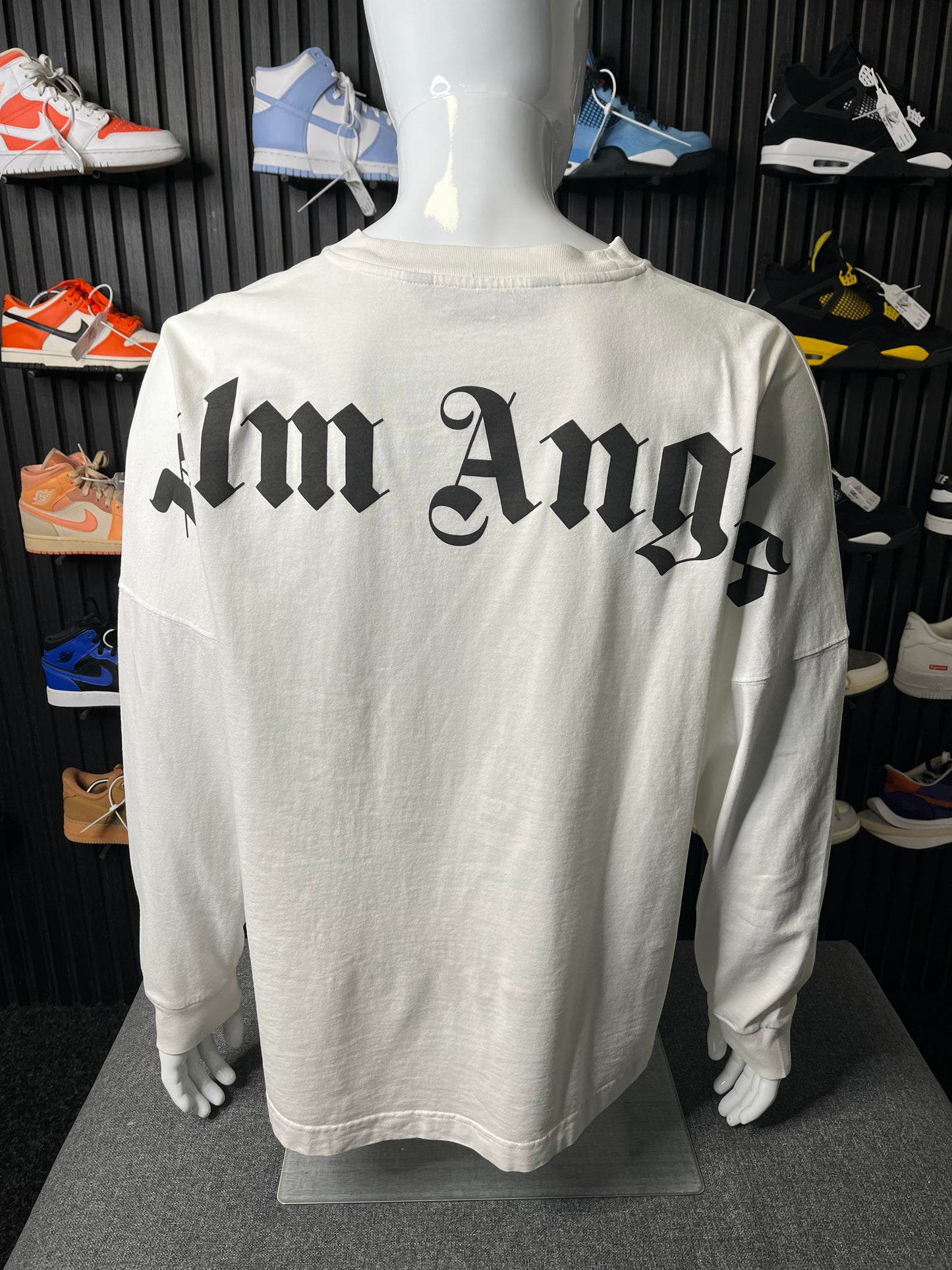 Palm Angels Long Sleeve Tee White Large 1679