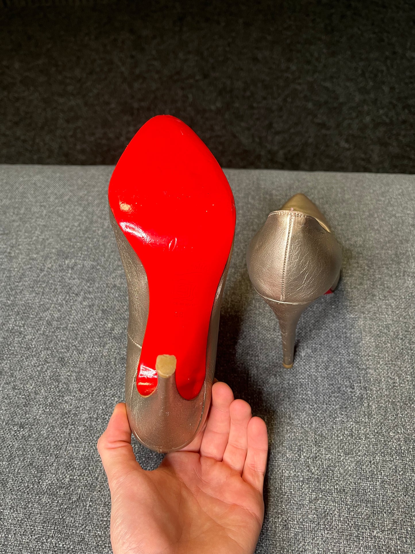 Christian Louboutin Metallic Gold Heels UK5 2015