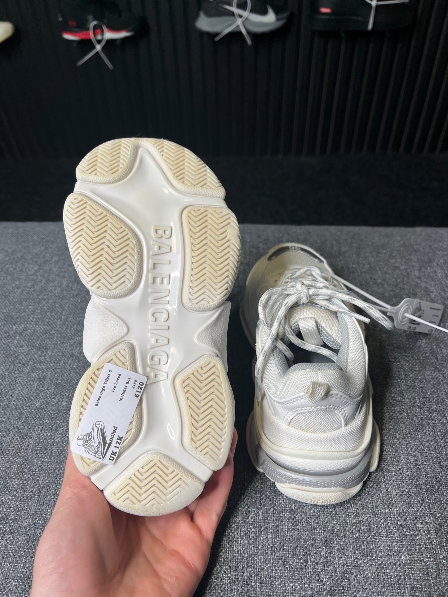 Balenciaga Triple S White UK12 Child 2150