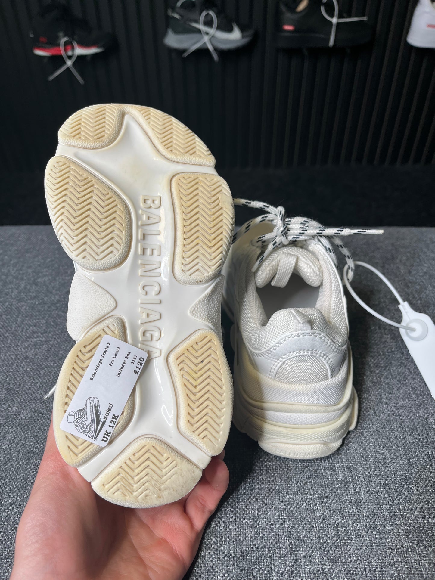 Balenciaga Triple S White UK12 Child 2151