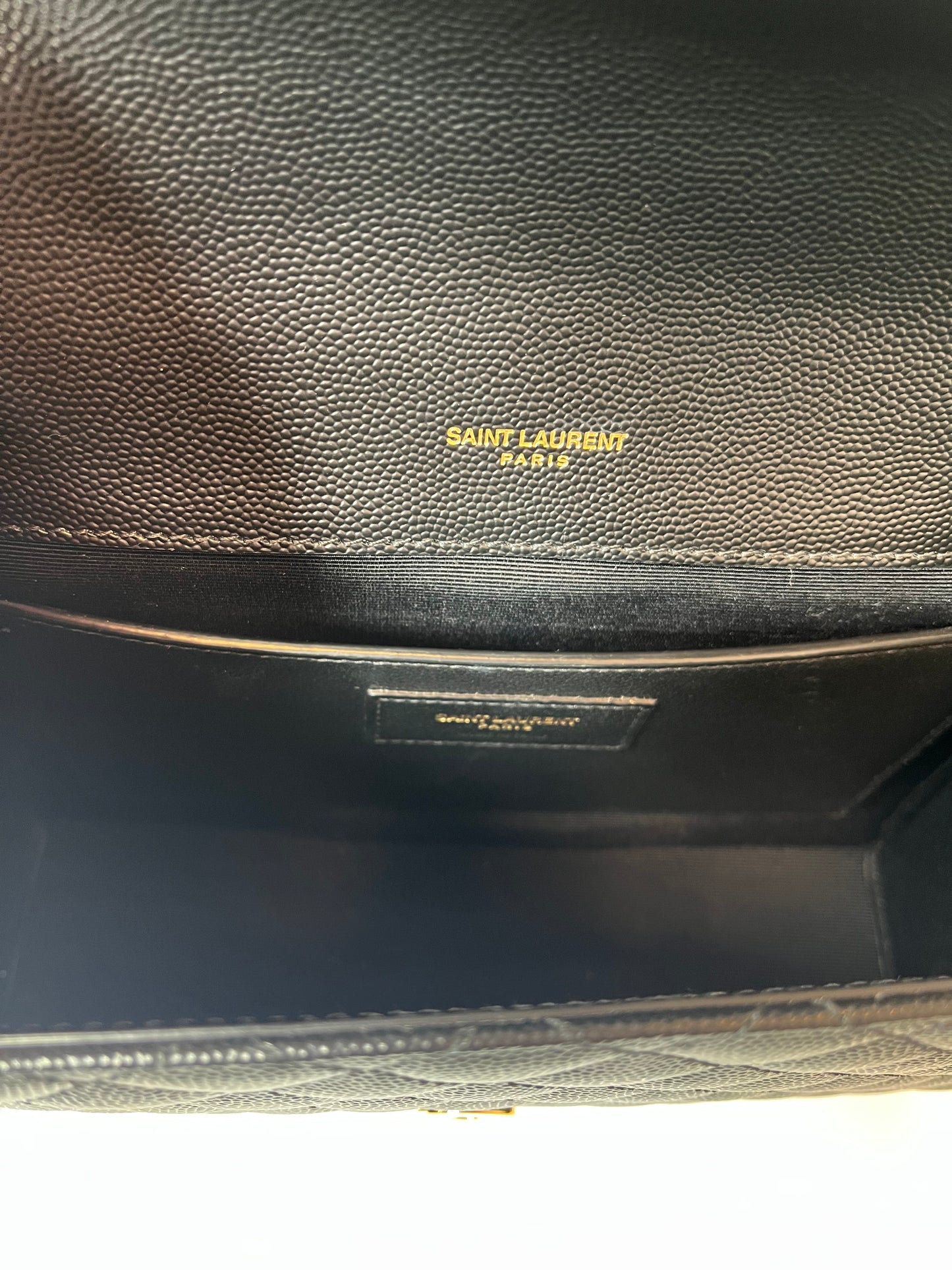 Saint Laurent Monogram Medium Envelope Chain Bag Black/Gold 2177