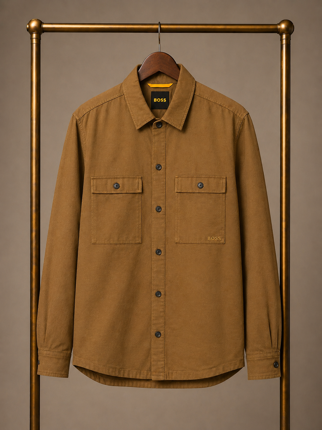 Hugo Boss Cotton Overshirt Brown Large 3670