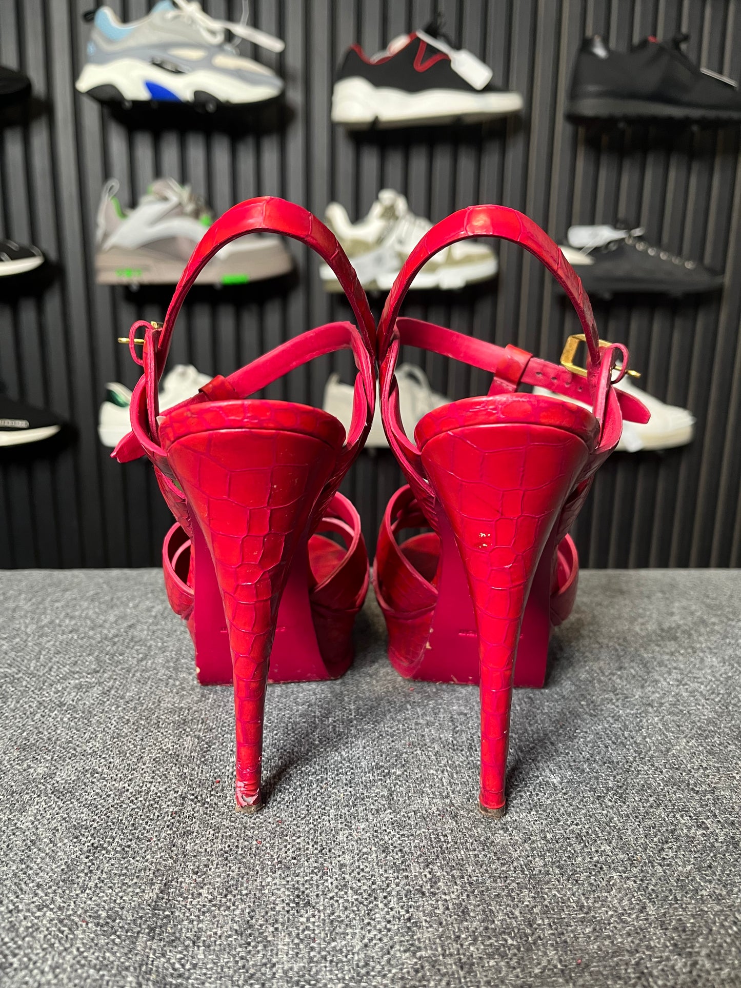 Saint Laurent Tribute Platform Sandals Red Size 39.5 3258