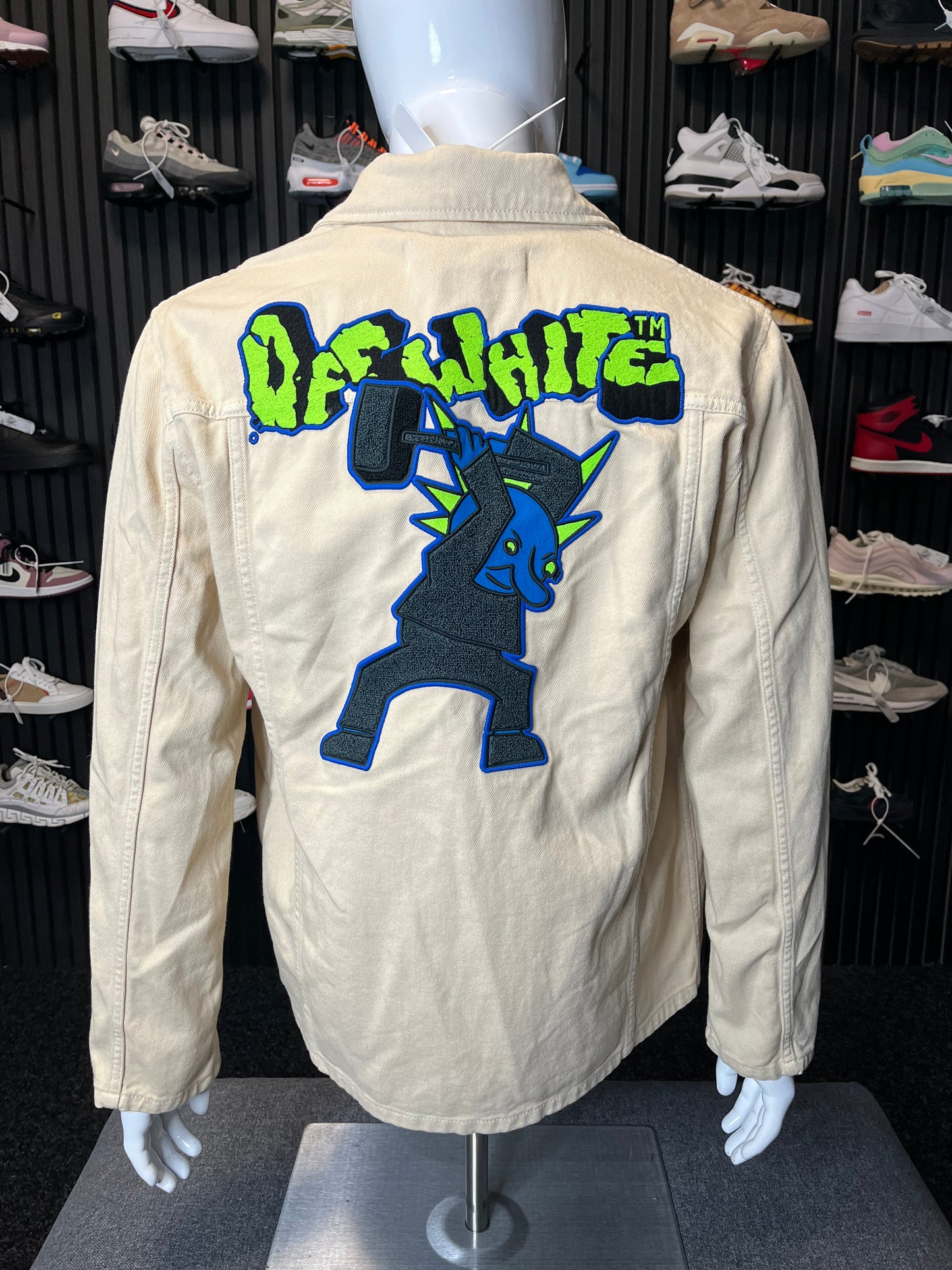 Off White Denim Jacket Beige Large 2592