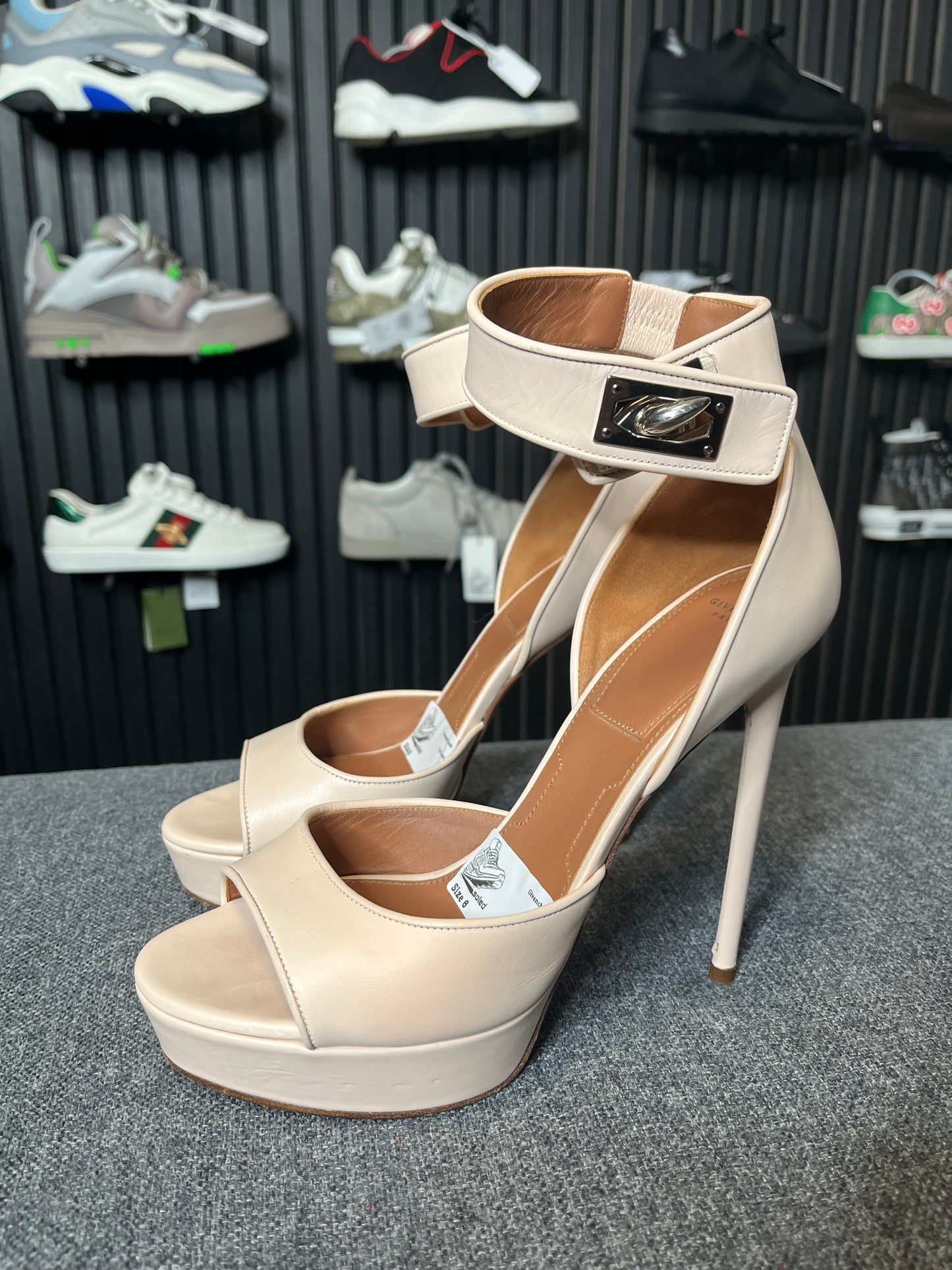 Givenchy Shark Lock Stiletto Sandals Size 39.5 3260