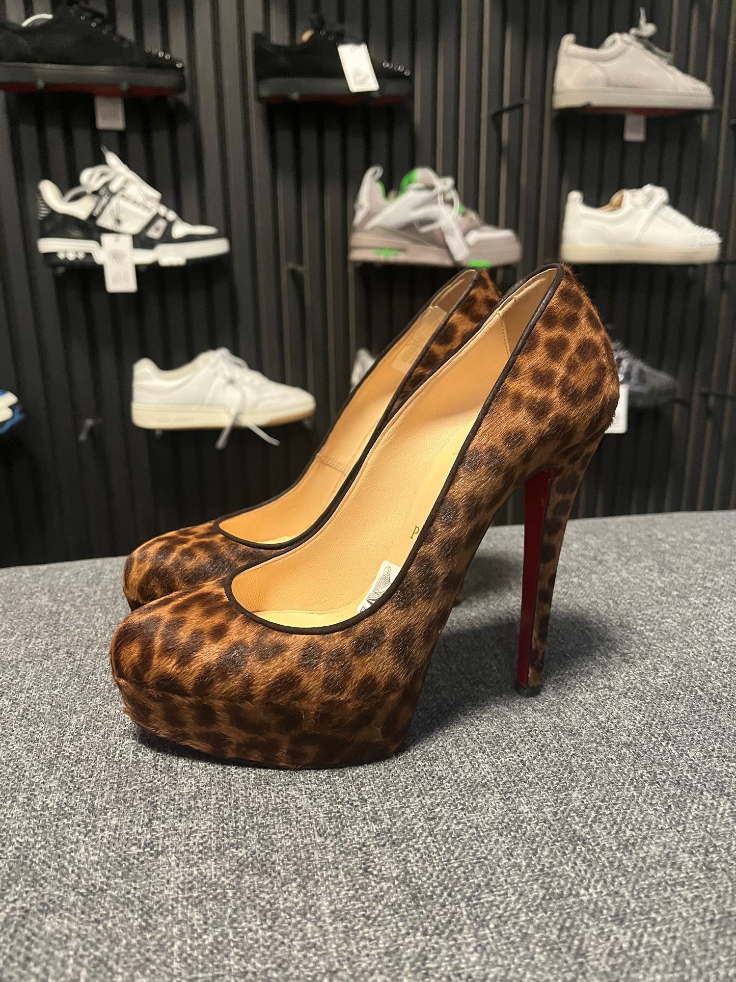 Christian Louboutin Leopard Print Heels UK 4 3541