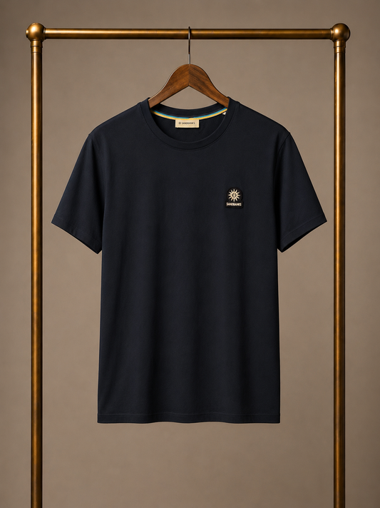 Sandbanks Badge Logo Tee Navy Large 3555