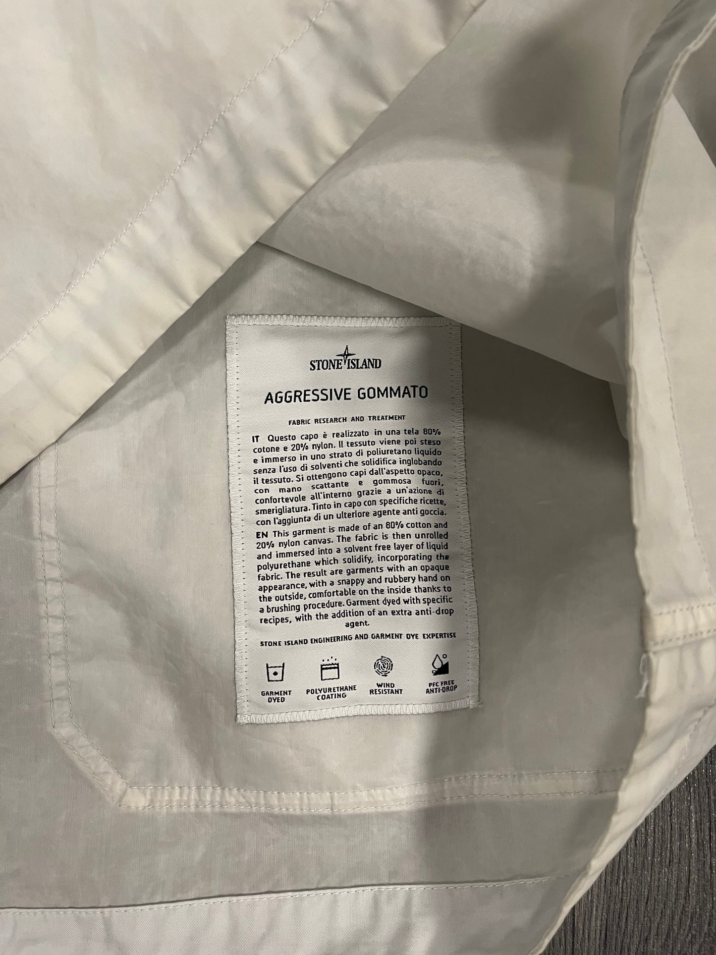 Stone Island Aggressive Gomatto Jacket White XL 3650
