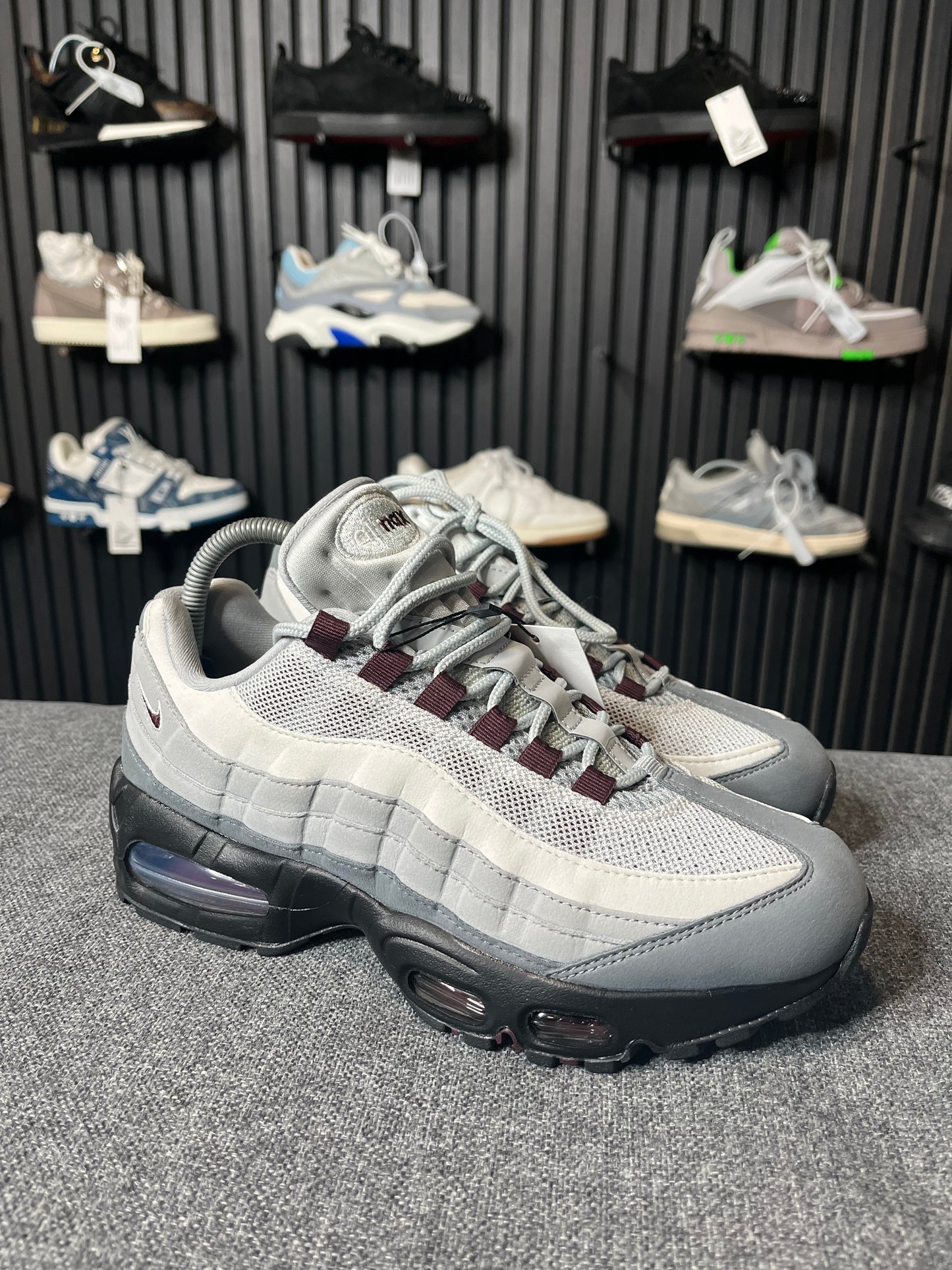 Air Max 95s Grey/Burgundy UK 6 3487