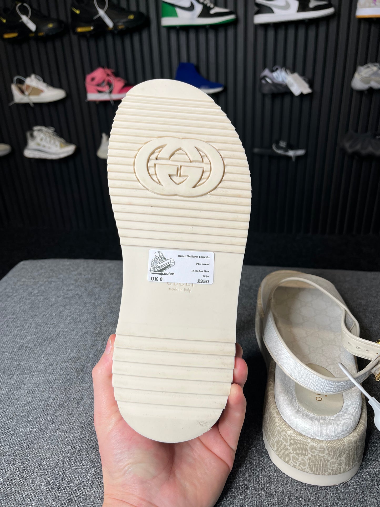 Gucci Beige Platform GG Sandals UK 6 2520