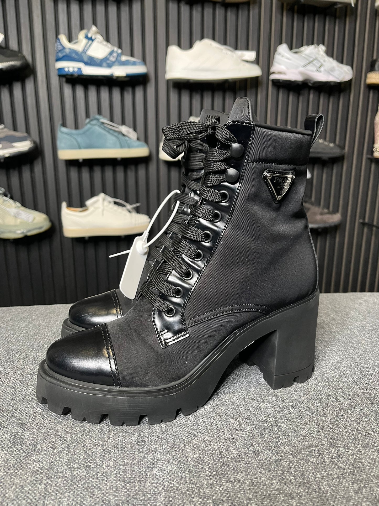 Prada Leather Re-Nylon Boots UK 5.5 2629