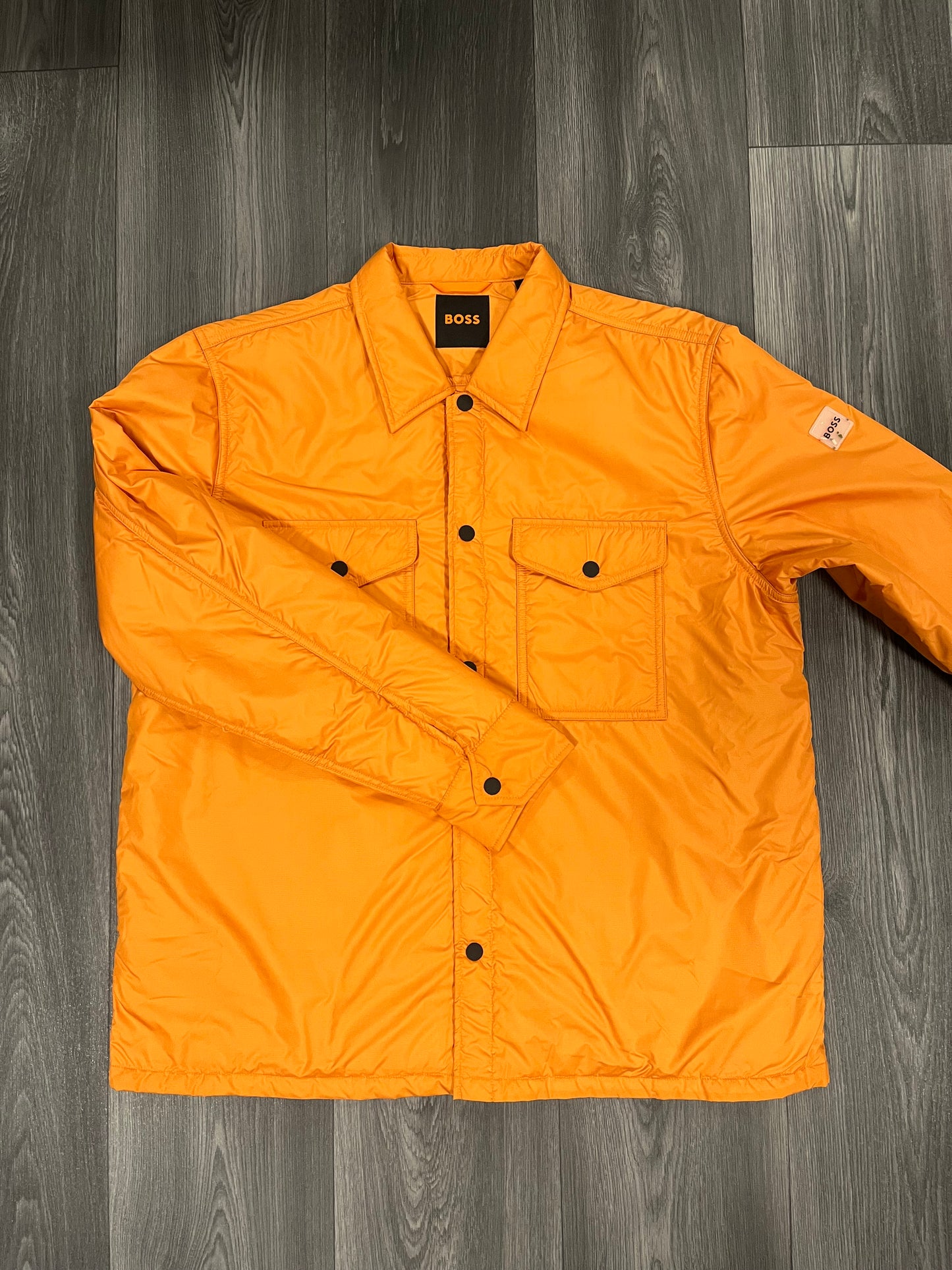 Hugo Boss Lowarm Nylon Overshirt Orange Large 3655