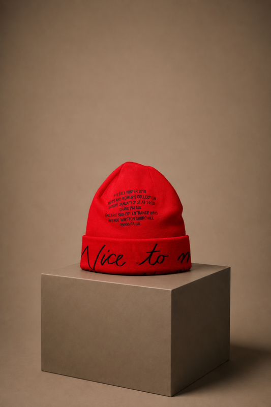 Y3 Nice To Meet You Beanie Catwalk Exclusive 3483