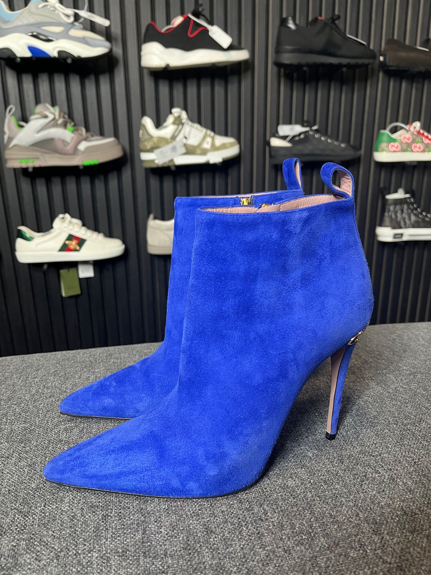 Blue Gucci Suede Boots Size 39 3266