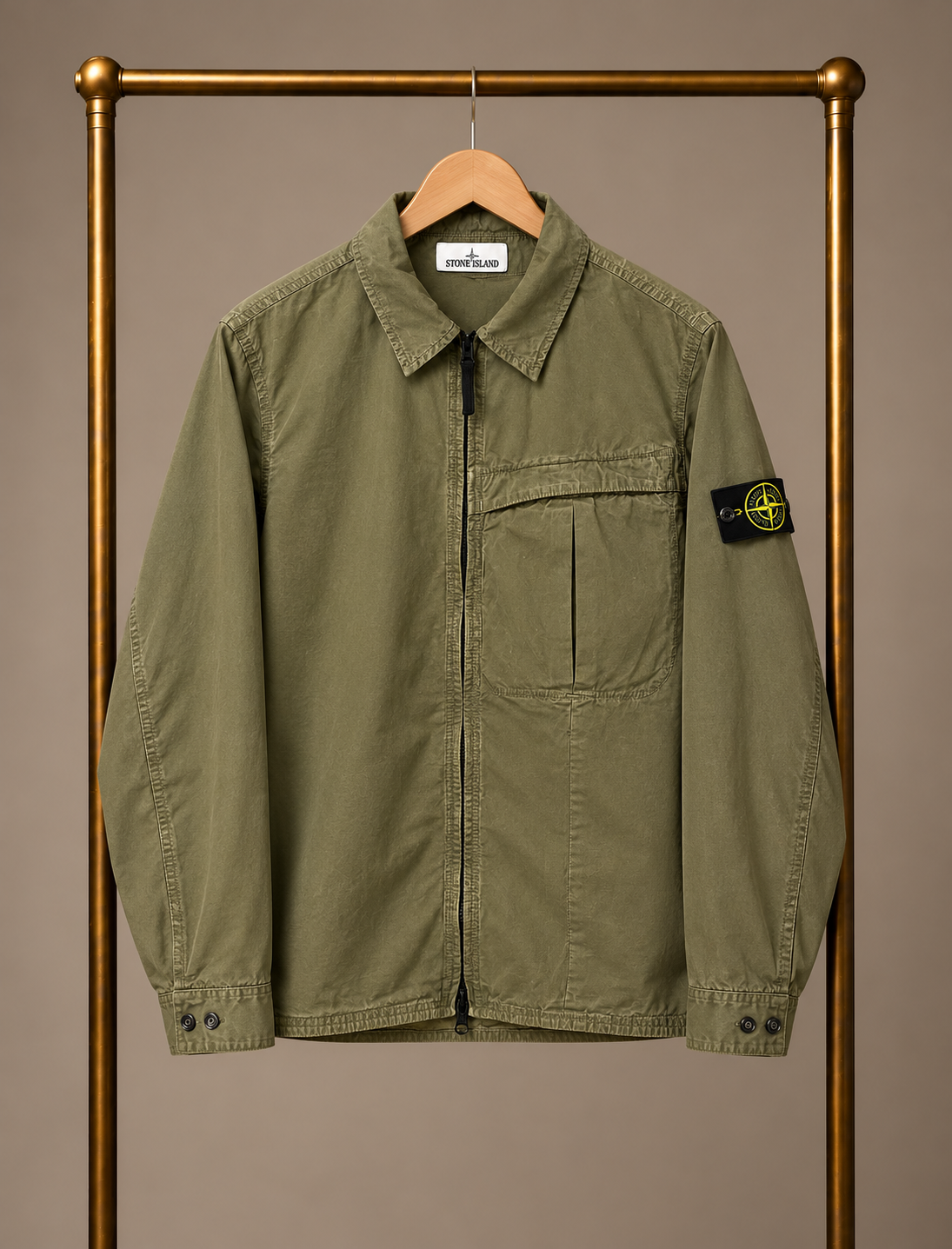 Stone Island Overshirt Khaki Large 3887