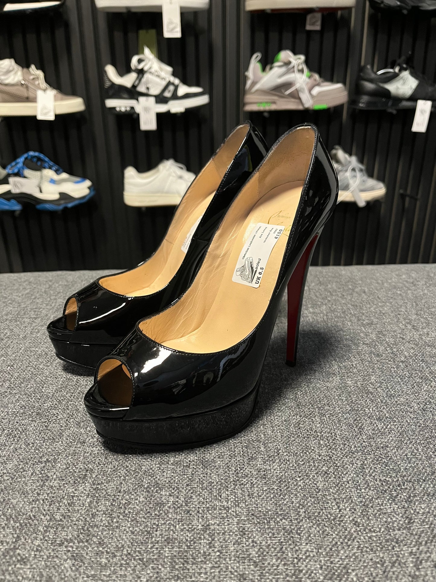 Christian Louboutin Patent Black 150mm Heel UK6.5 (39.5) 3582