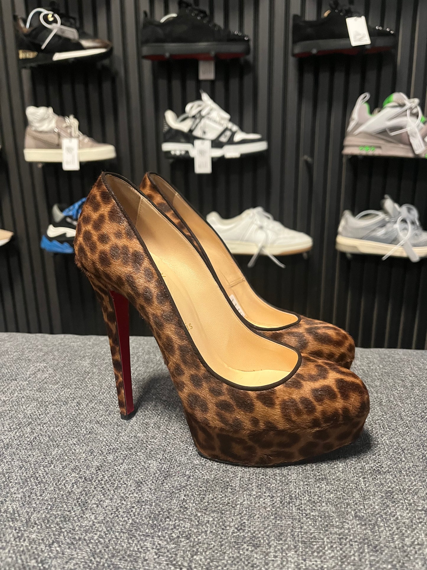 Christian Louboutin Leopard Print Heels UK 4 3541