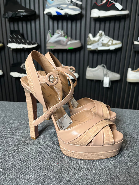 Aquazzura Coquette Leather Platform Sandals Size 39.5 3261