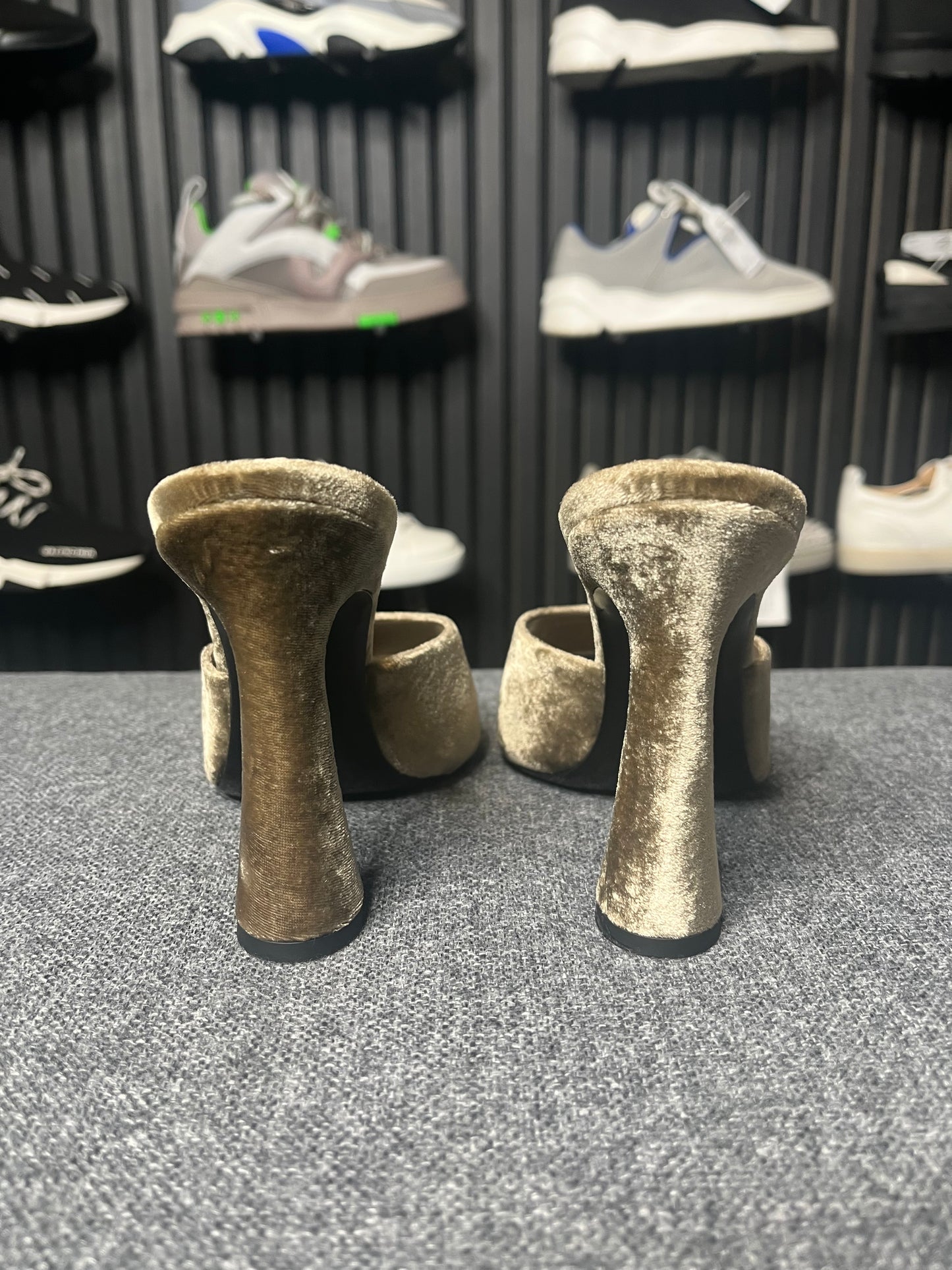 YSL Suite Mules Velvet Heels UK 5 3224