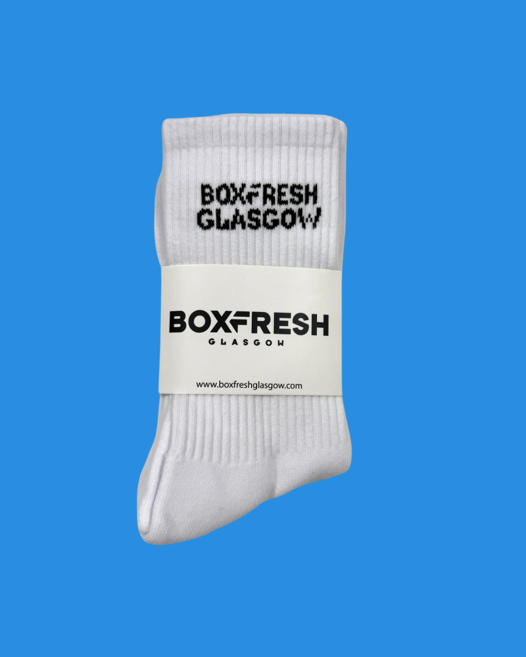 Box Fresh Glasgow Crew Socks White (2 pack)