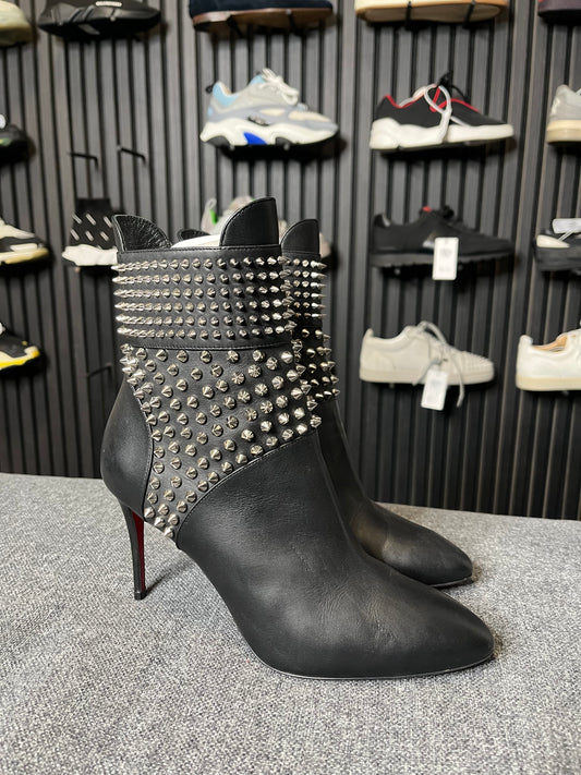 Louboutin Hongroise 85 Black Leather Boots