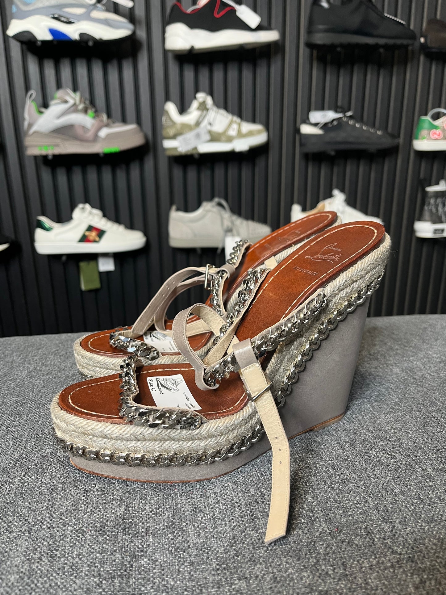 Louboutin Lata Wedge Sandals Size 40 3259