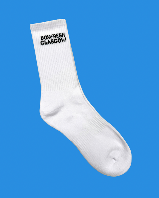 Box Fresh Glasgow Crew Socks White (2 pack)