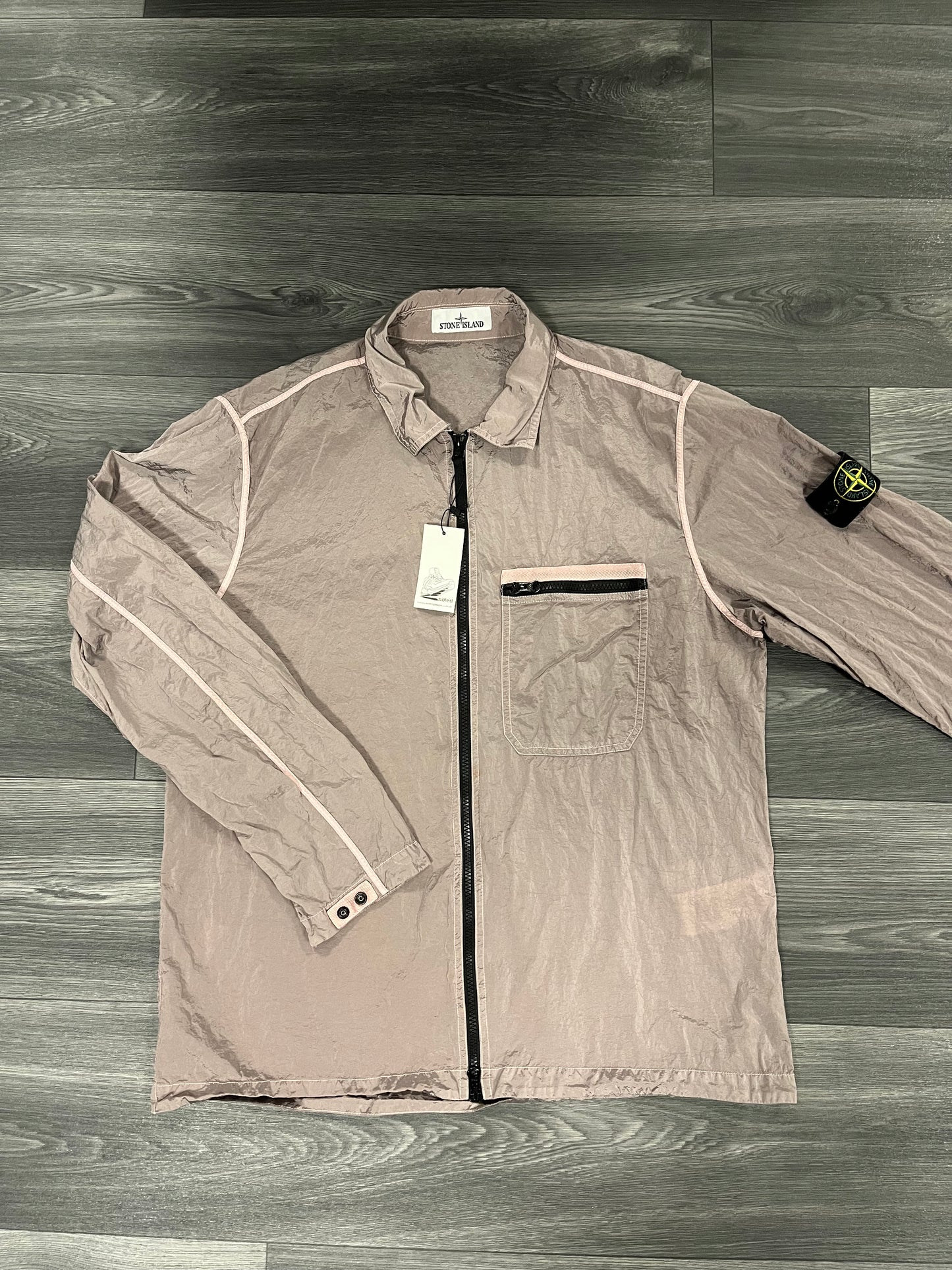 Stone Island Metallic Nylon Overshirt Pink XL 3563