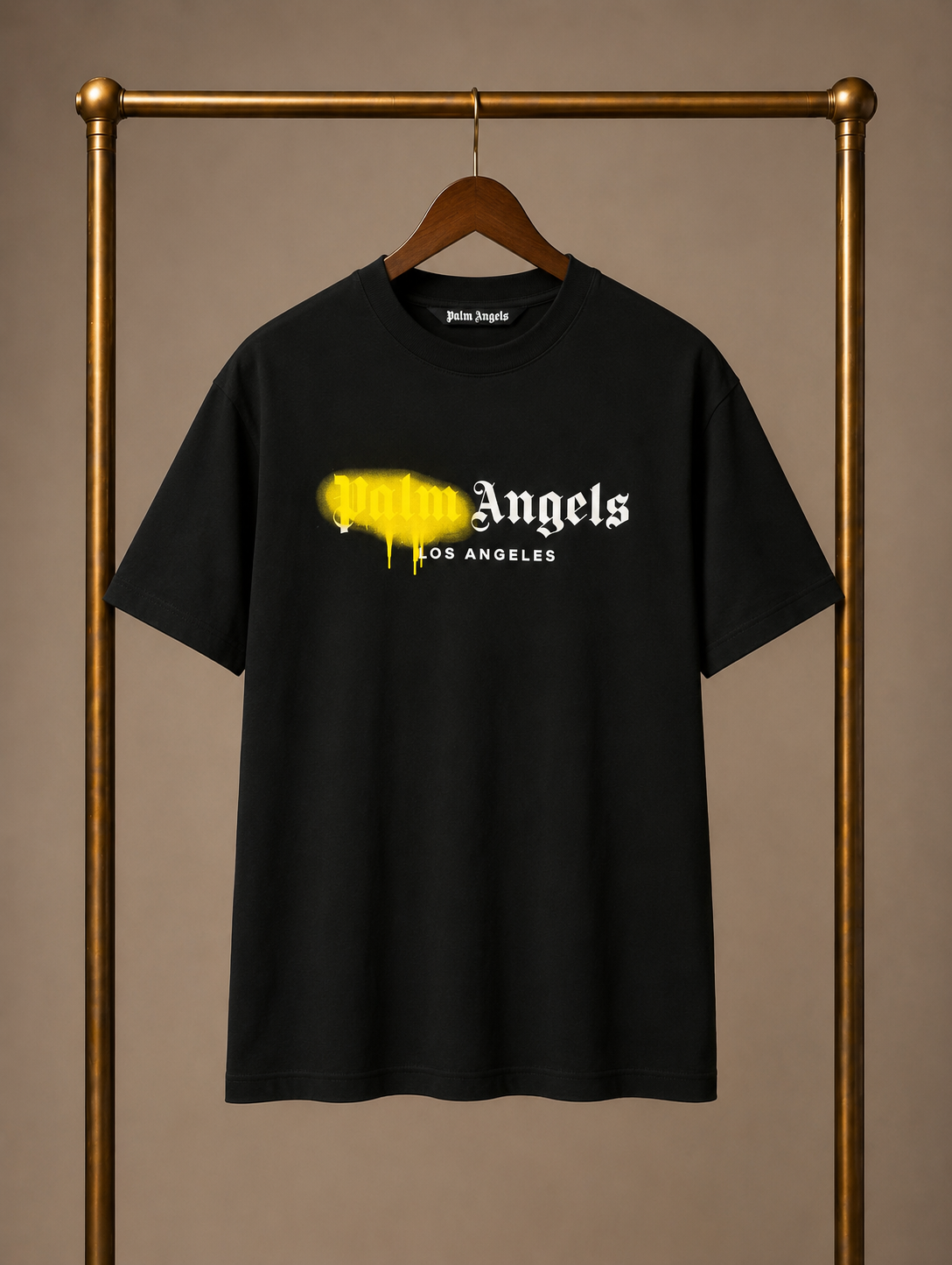 Palm Angels Spray T-Shirt Black/Yellow XL 3571