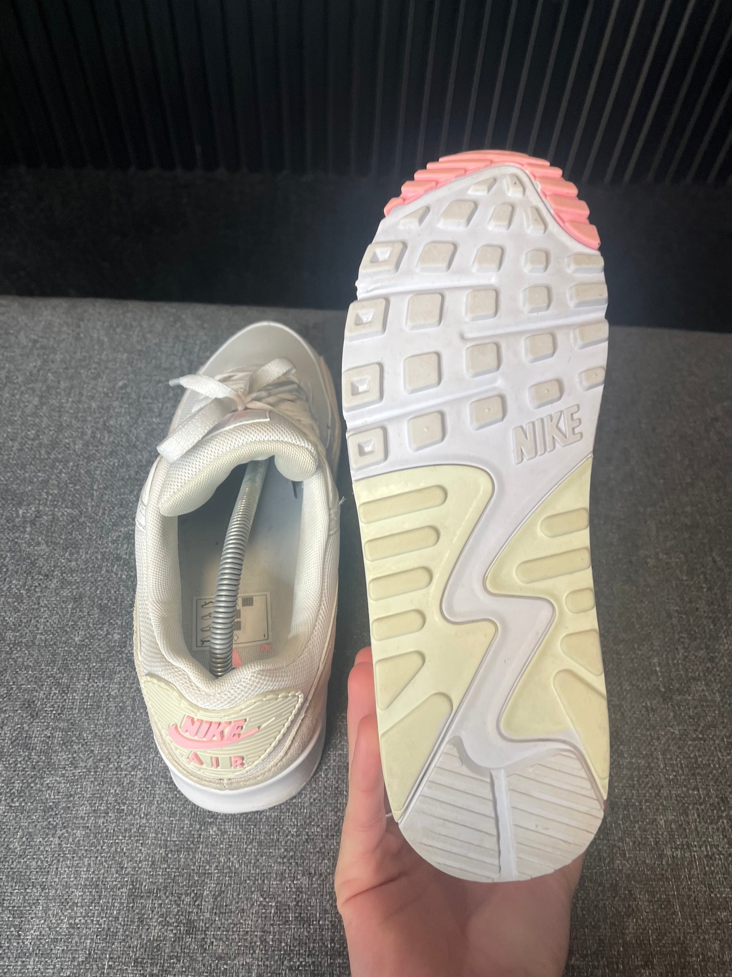 Air Max 90 White Olive Pink UK 9 3072