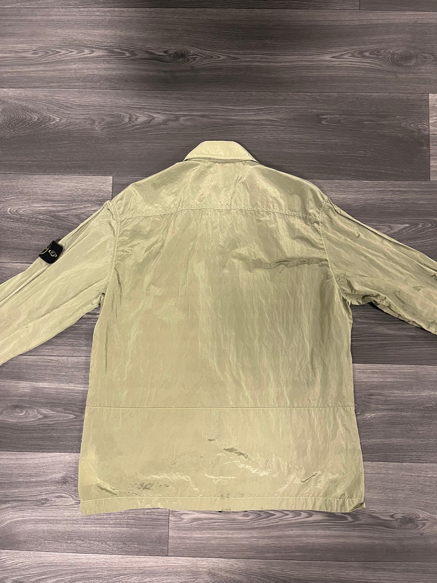 Stone Island Metallic Nylon Overshirt Green XL 3564