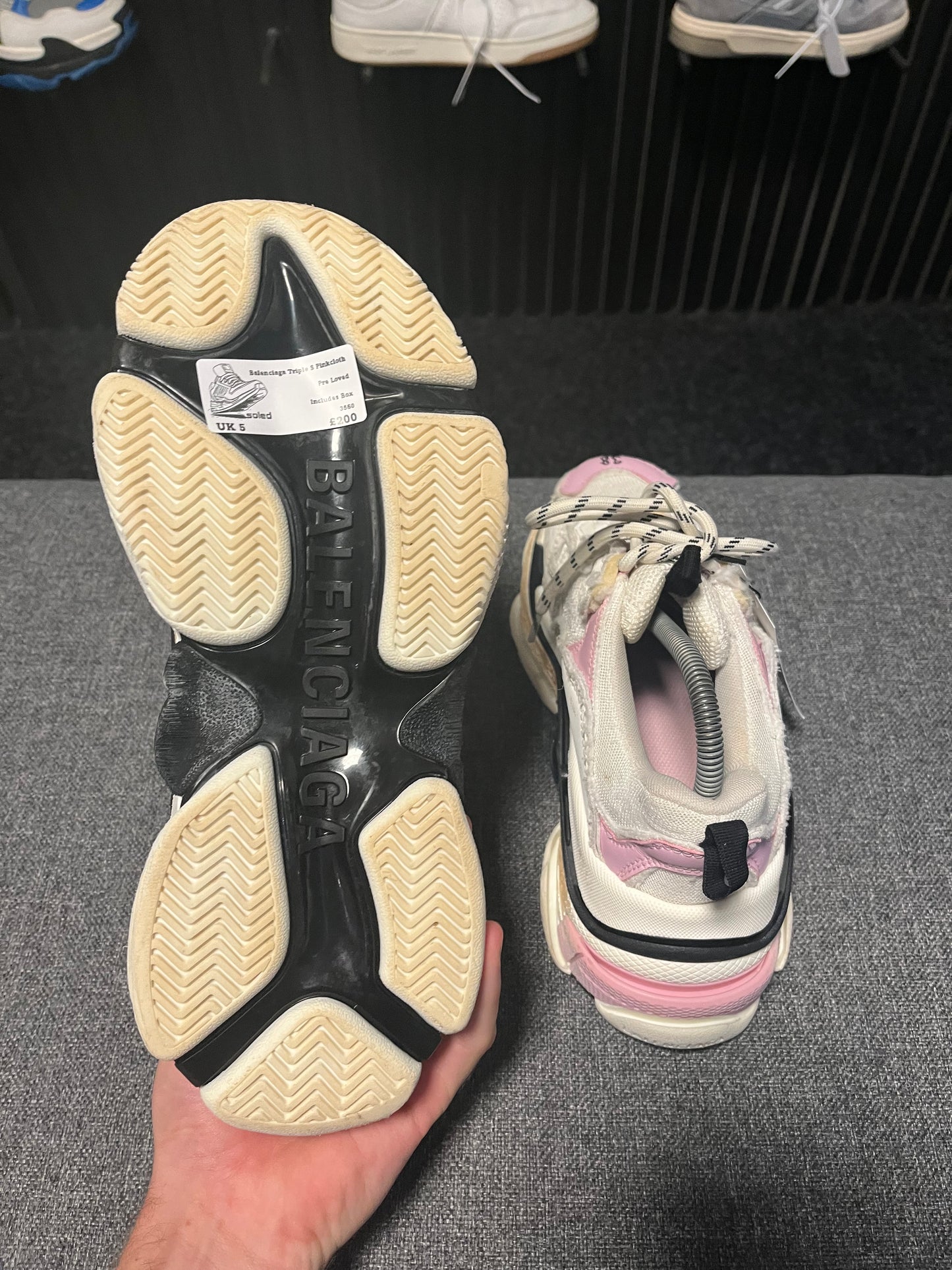 Balenciaga Triple S Pink Cloth UK 5 3560